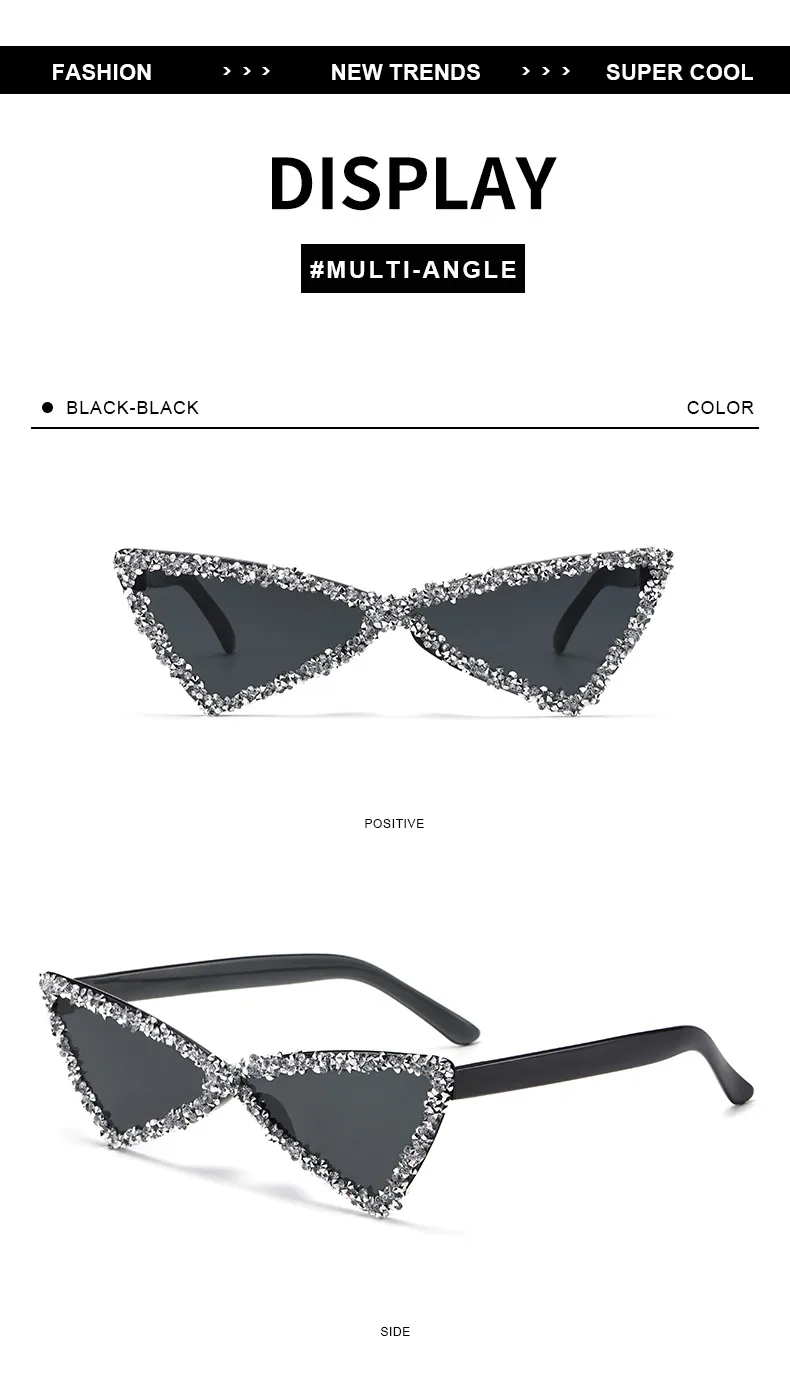 New Personalized Triangular Diamond Sunglasses  Stage Catwalk Photo Props Women's Flash Diamond Sunglasses display picture 8