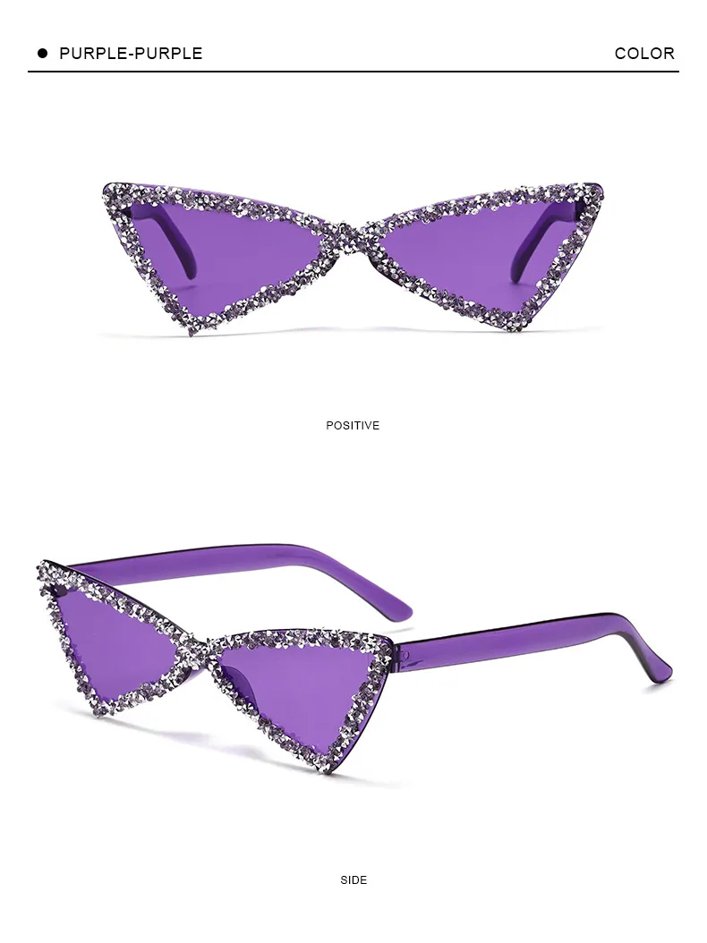 New Personalized Triangular Diamond Sunglasses  Stage Catwalk Photo Props Women's Flash Diamond Sunglasses display picture 10
