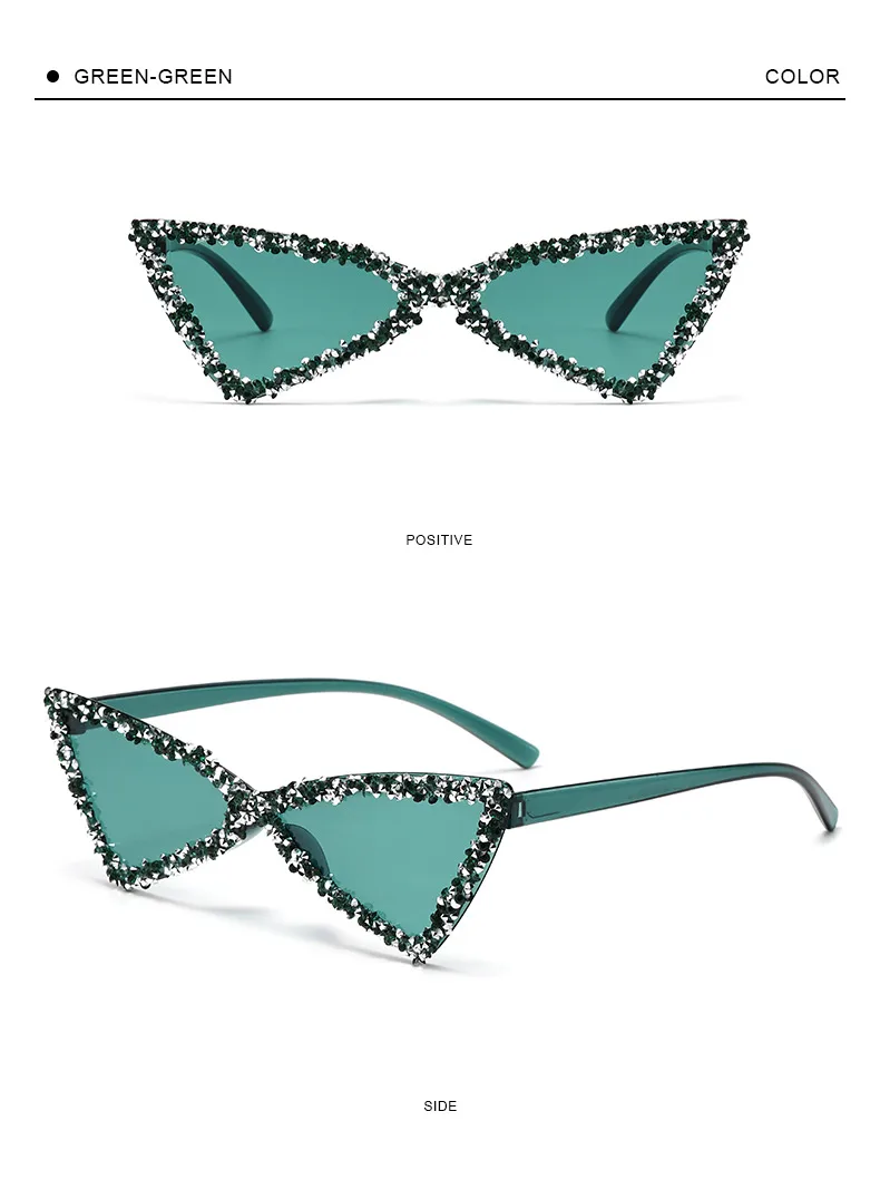 New Personalized Triangular Diamond Sunglasses  Stage Catwalk Photo Props Women's Flash Diamond Sunglasses display picture 11