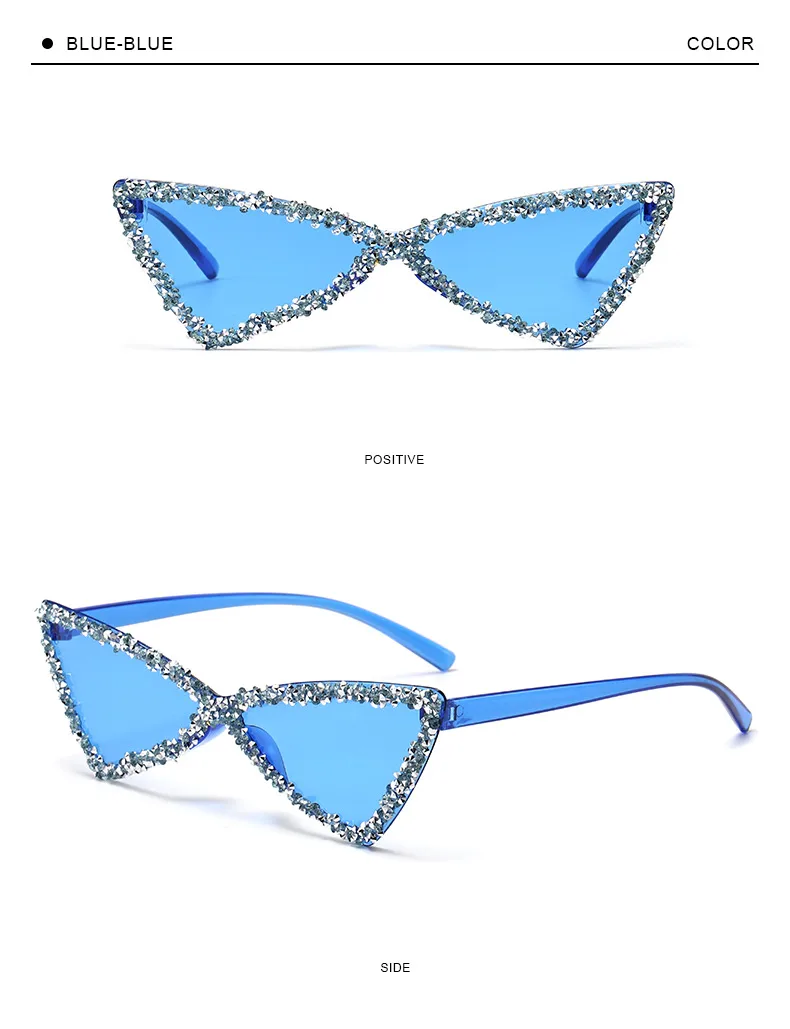New Personalized Triangular Diamond Sunglasses  Stage Catwalk Photo Props Women's Flash Diamond Sunglasses display picture 12