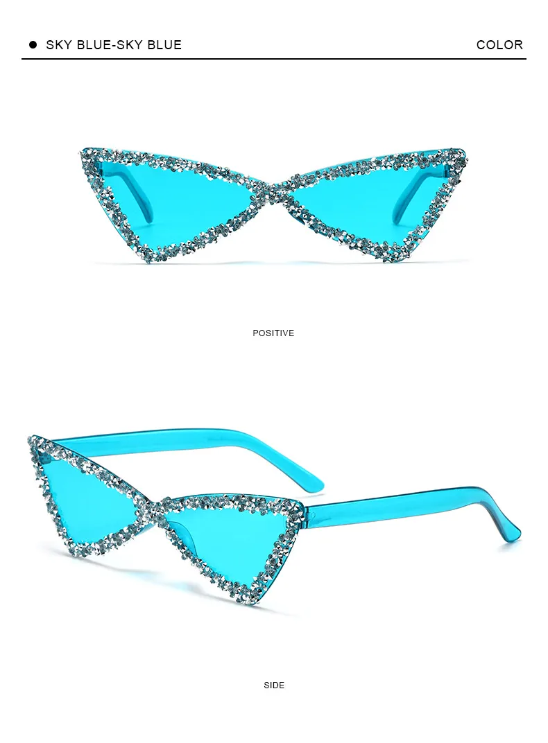 New Personalized Triangular Diamond Sunglasses  Stage Catwalk Photo Props Women's Flash Diamond Sunglasses display picture 13