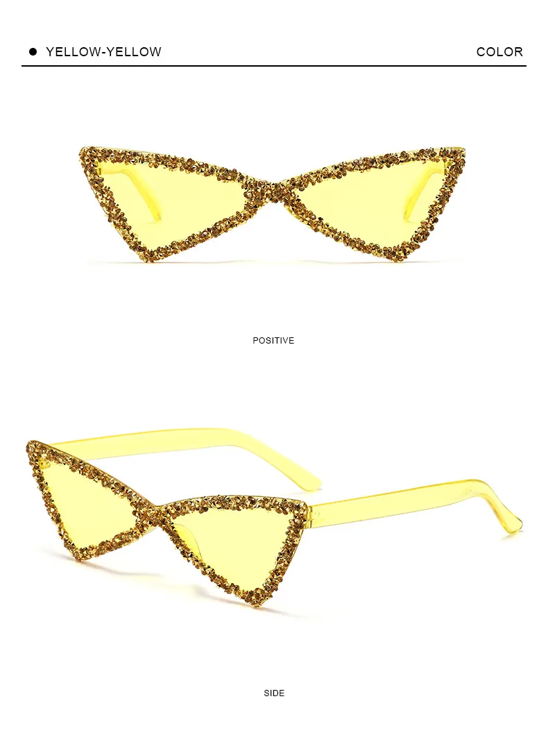 New Personalized Triangular Diamond Sunglasses  Stage Catwalk Photo Props Women's Flash Diamond Sunglasses display picture 15