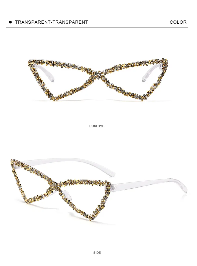 New Personalized Triangular Diamond Sunglasses  Stage Catwalk Photo Props Women's Flash Diamond Sunglasses display picture 16