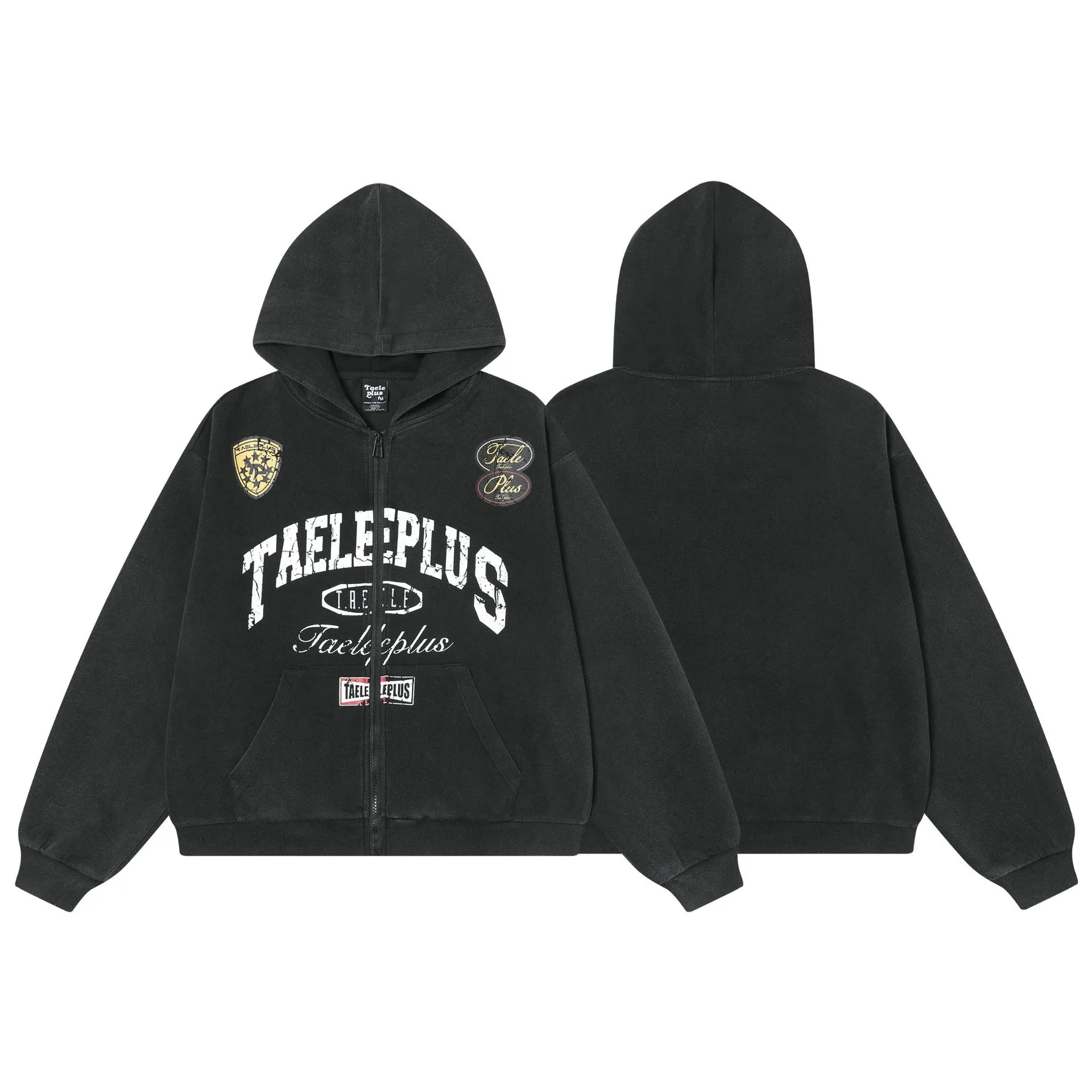 Jiayi Library Men's  Spring New American Academy Style Vintage Washed Hoodie Jacket Cardigan Zipper Sweater display picture 2