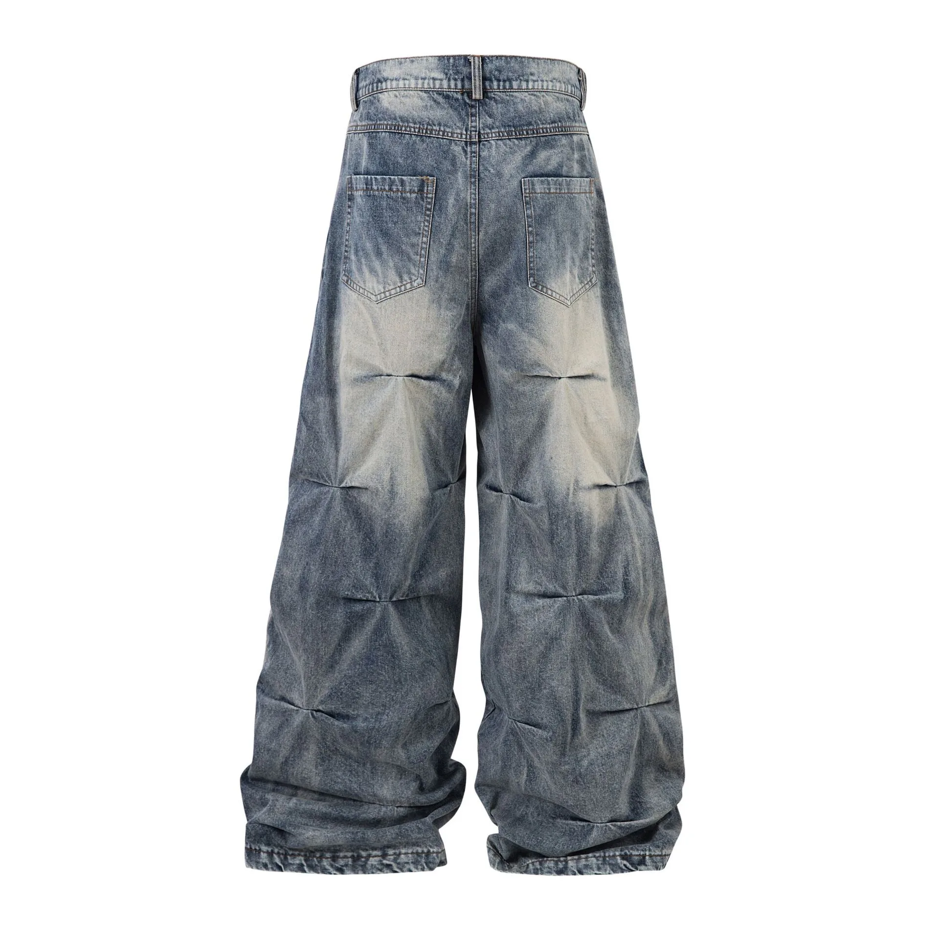 Jiayiku Men's  New Jeans High Street Men's High Street RO Style Superior Sense Jeans Wide Leg Pants display picture 4