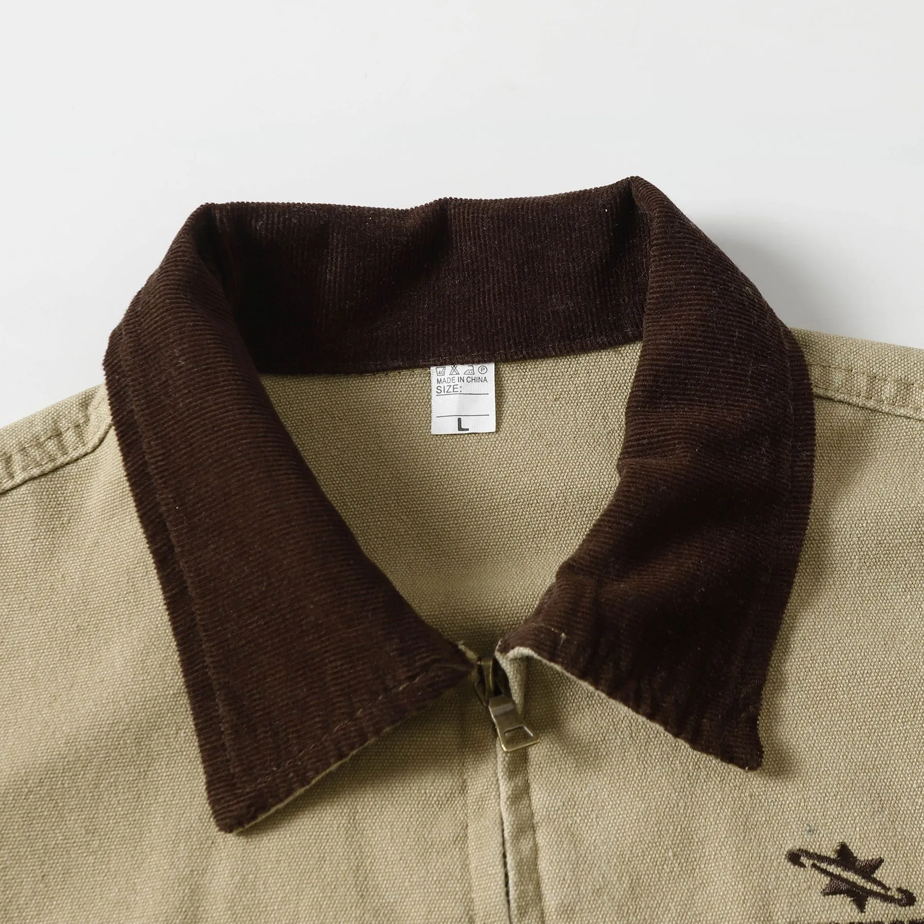 Jiayi Library Men's  Spring New American Retro Wash Water Do Old Work Jacket Vintage Canvas Outer display picture 8