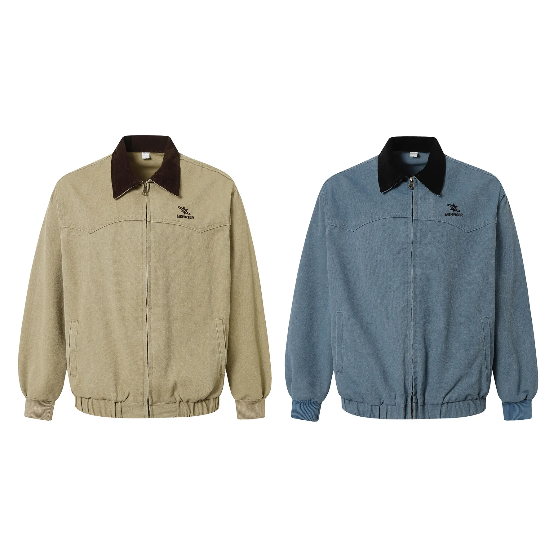 Jiayi Library Men's  Spring New American Retro Wash Water Do Old Work Jacket Vintage Canvas Outer display picture 2