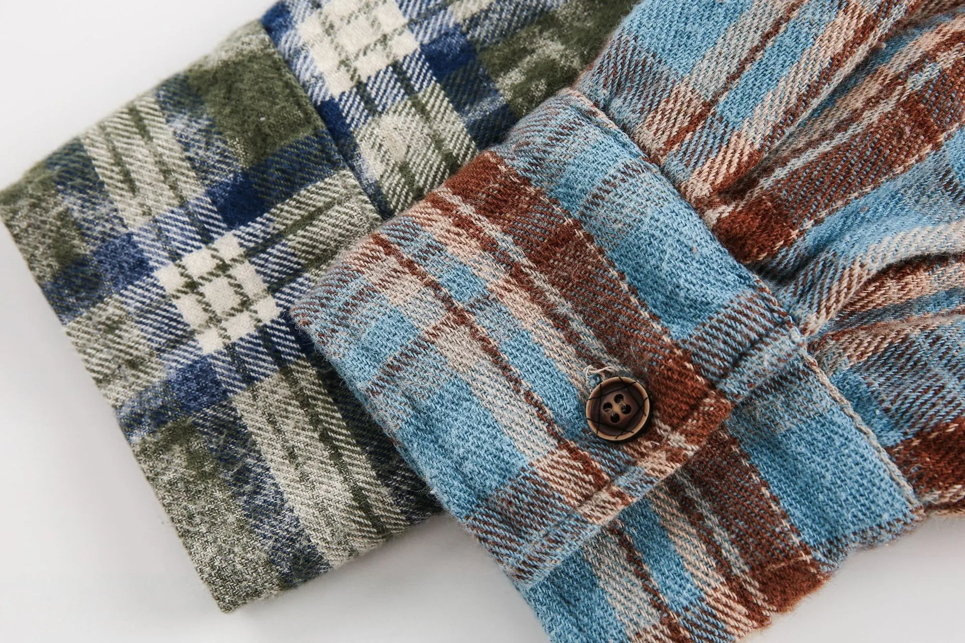 Jiayi Library Men's  Spring New American Retro Contrast Color Stitching Cleanfit Plaid Shirt Antique Shirt display picture 18
