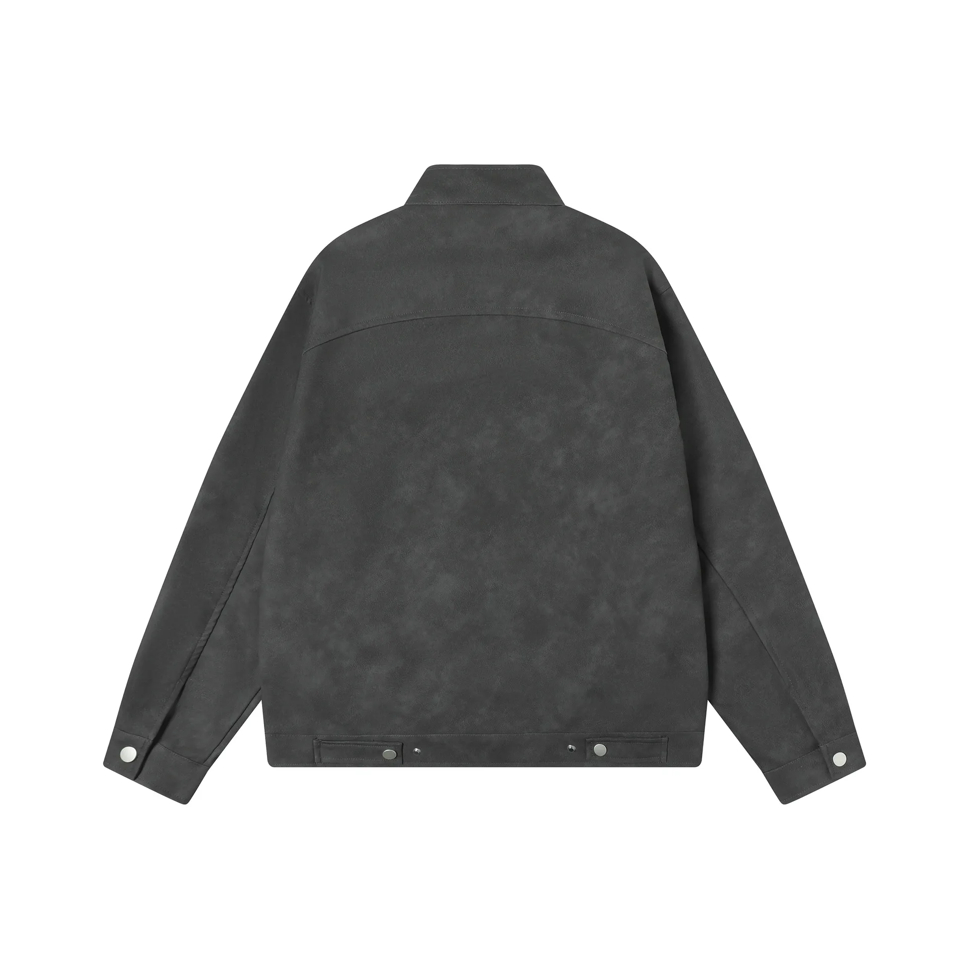 Jiayiku Fashion Brand  Spring New American Retro Harrington Loose PU Leather Coat Motorcycle Jacket For Men display picture 6