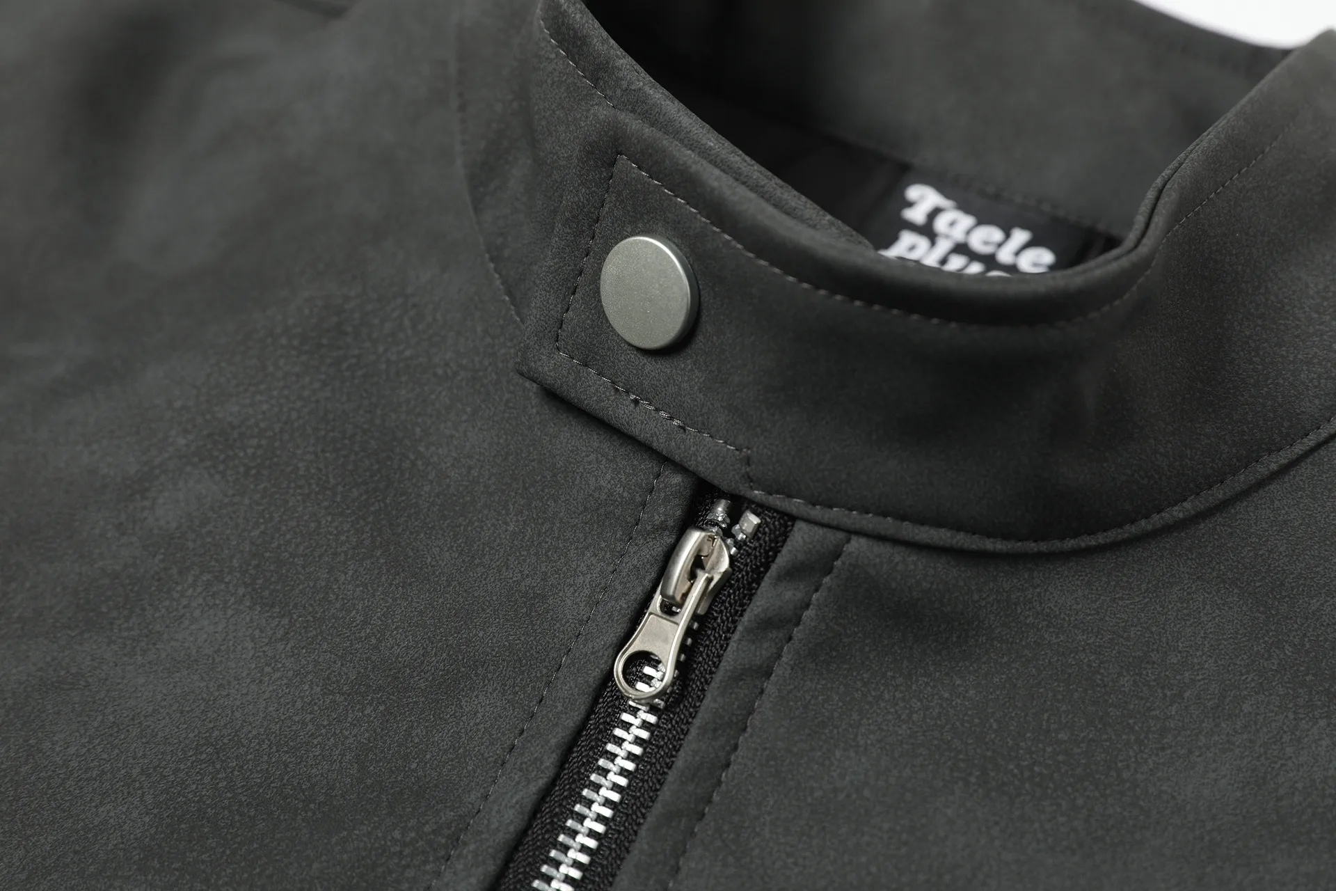 Jiayiku Fashion Brand  Spring New American Retro Harrington Loose PU Leather Coat Motorcycle Jacket For Men display picture 10