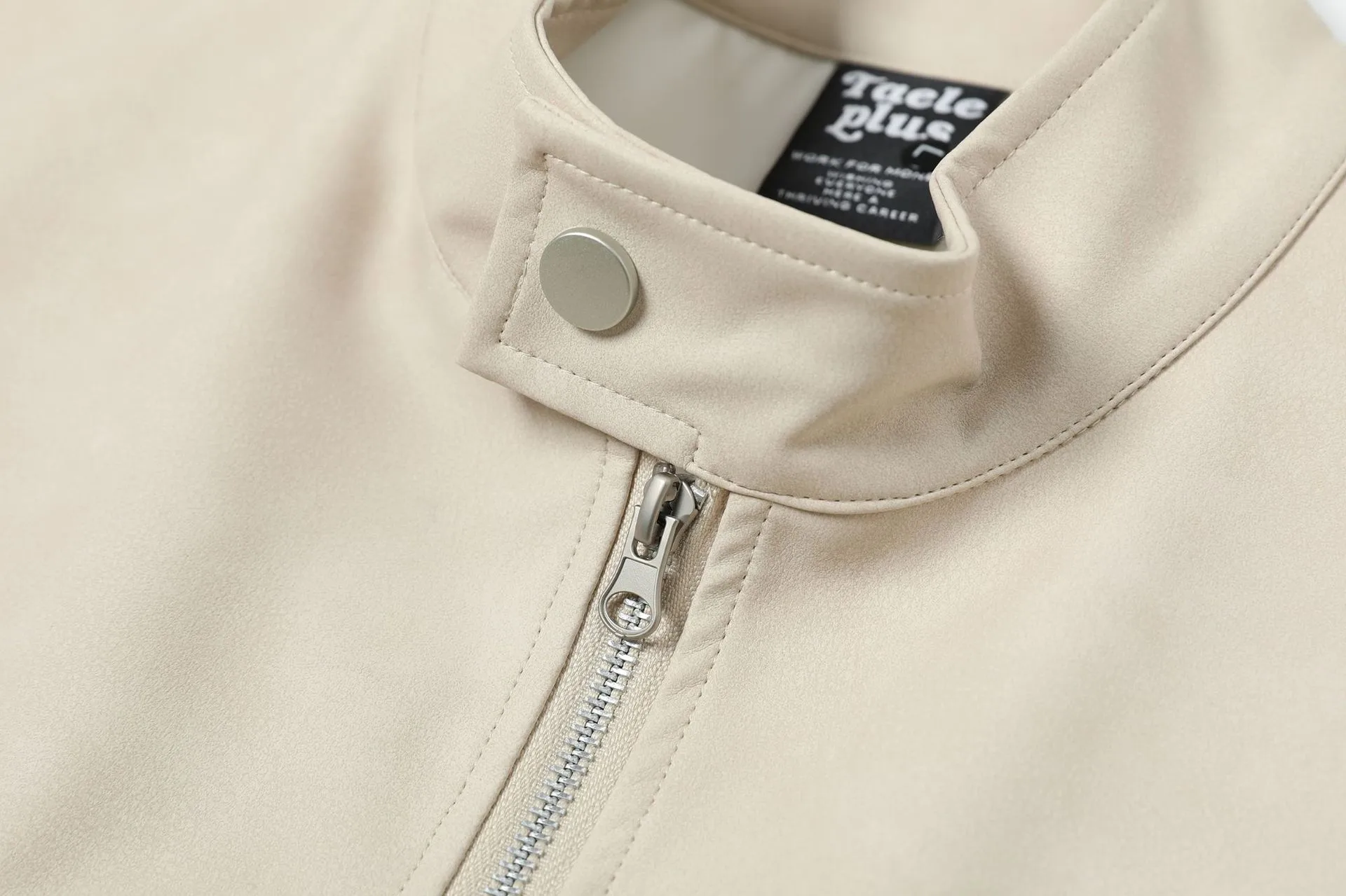 Jiayiku Fashion Brand  Spring New American Retro Harrington Loose PU Leather Coat Motorcycle Jacket For Men display picture 20