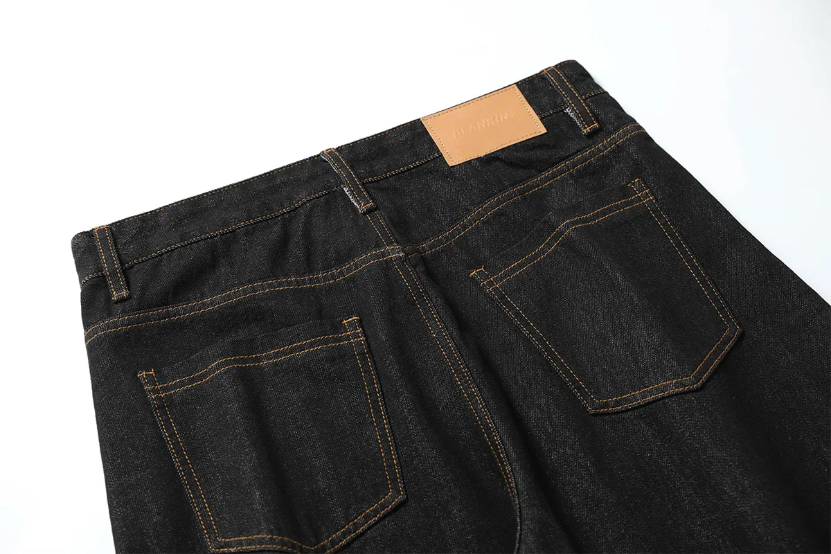 Jiayiku Men's  New American Vintage Embroidered Washed Jeans Men's And Women's Vibe Machete Wide Leg Pants display picture 10