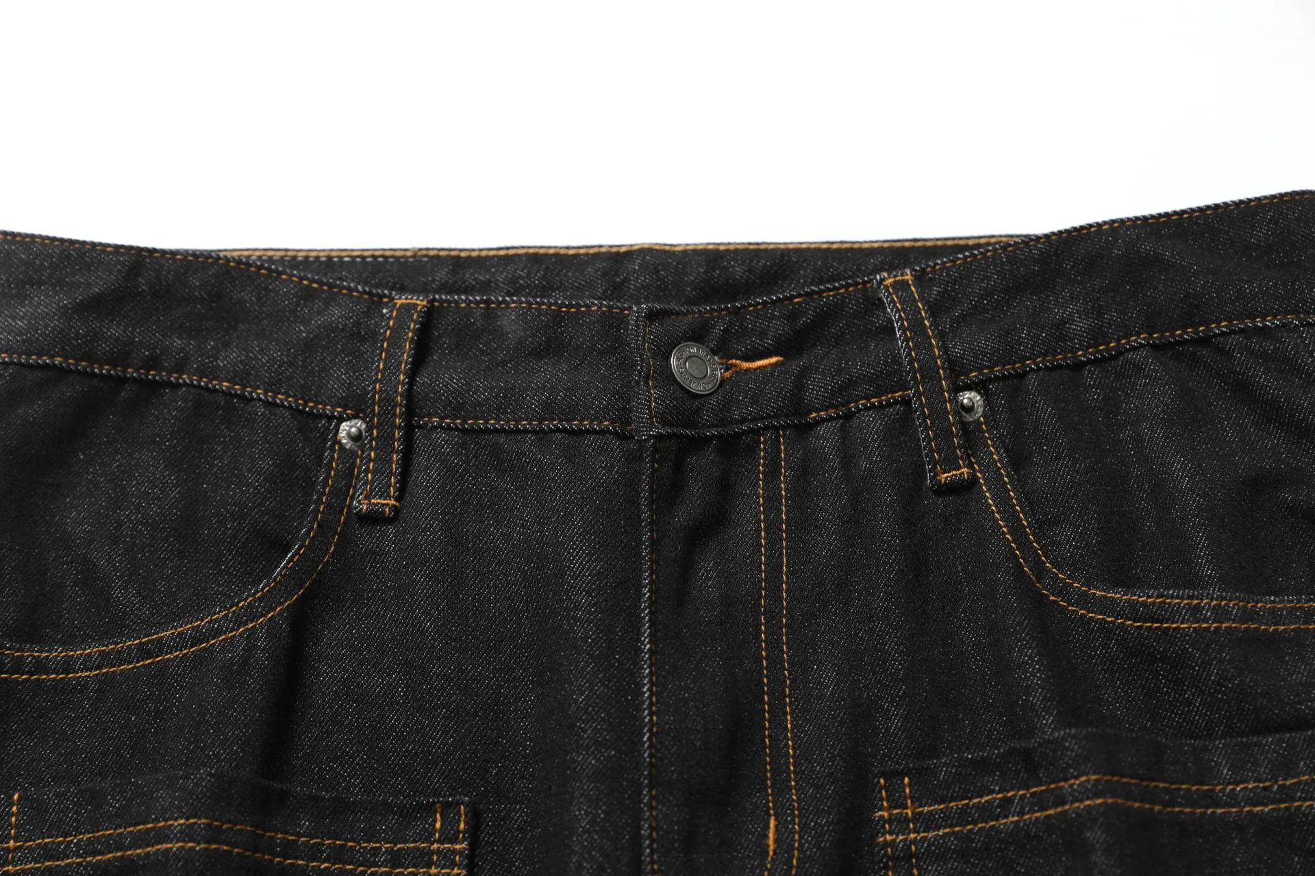 Jiayiku Men's  New American Vintage Embroidered Washed Jeans Men's And Women's Vibe Machete Wide Leg Pants display picture 12