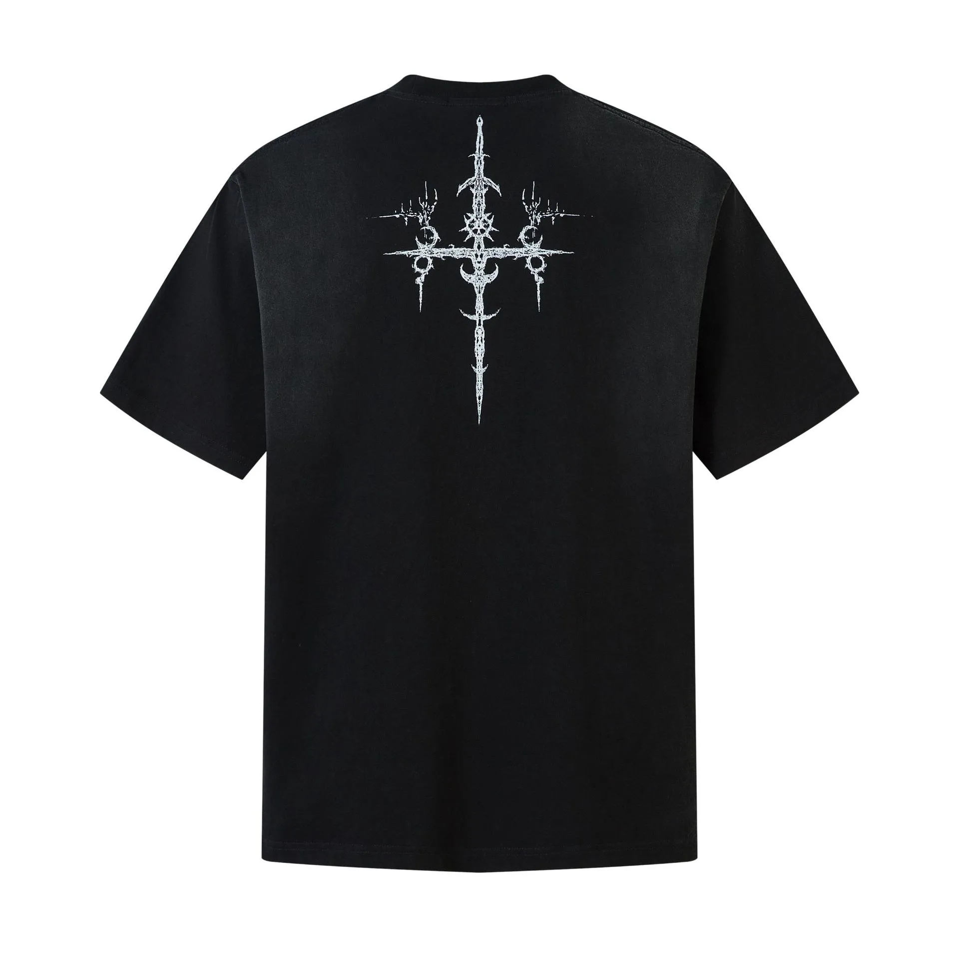 Jiayiku Men's  Summer High Street American Hip Hop Brand Heavy Cotton Base Shirt Washed T-shirt Short Sleeve display picture 6