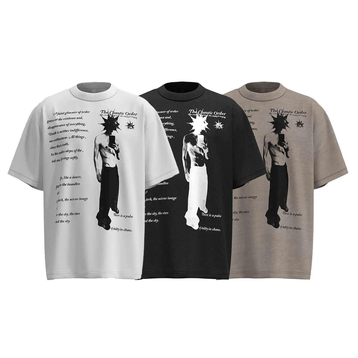Jiayiku Men's  Summer New American Street Hip Hop Fashion Brand Culture Shirt Creative Character Printed T-shirt display picture 2