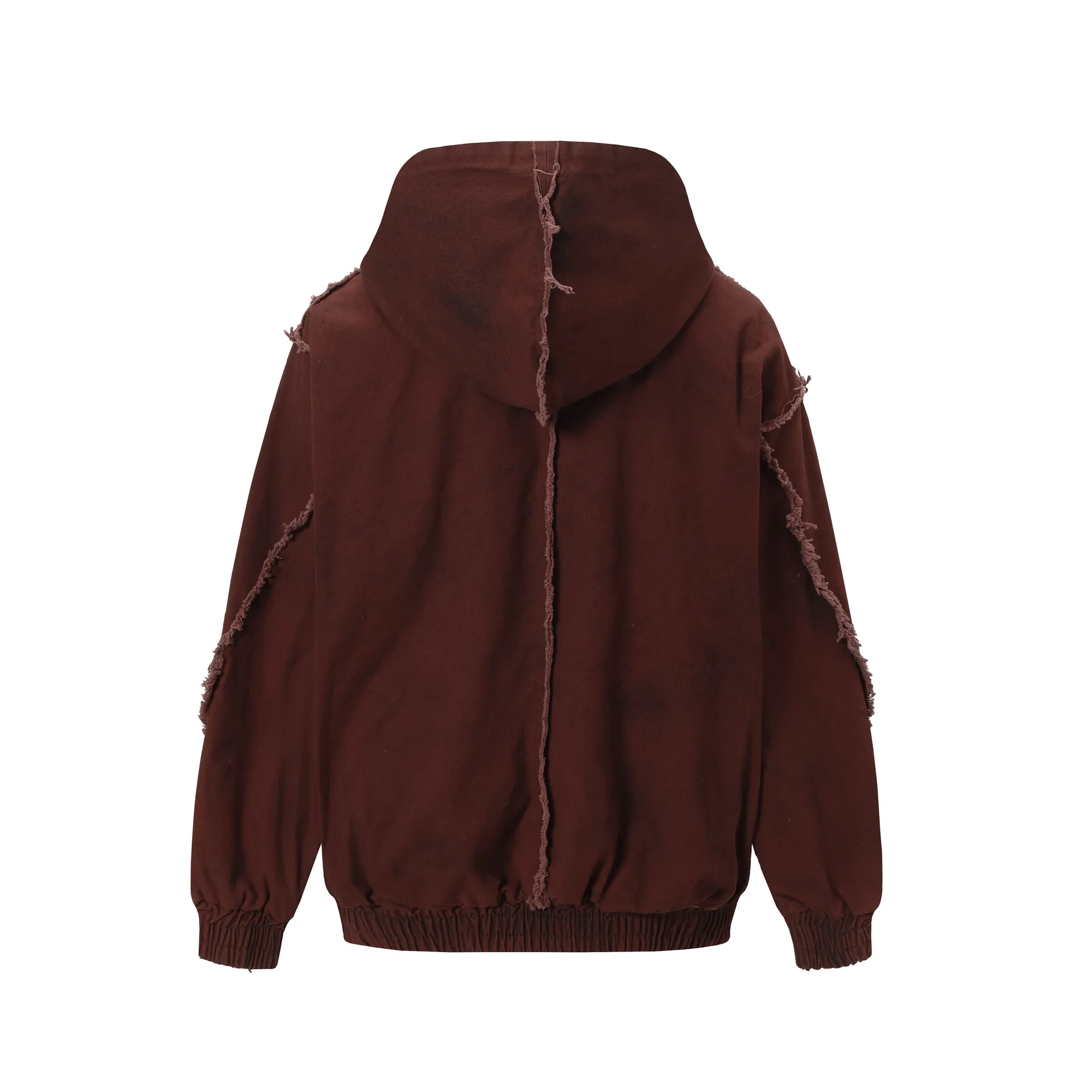 Jiayi Library Men's  Spring New Arrival Waste Earth Style American Style Retro Washed Rough Edge Stitching Hooded Jacket Coat display picture 6