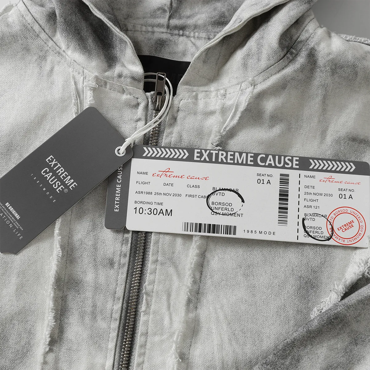 Jiayi Library Men's  Spring New Arrival Waste Earth Style American Style Retro Washed Rough Edge Stitching Hooded Jacket Coat display picture 8