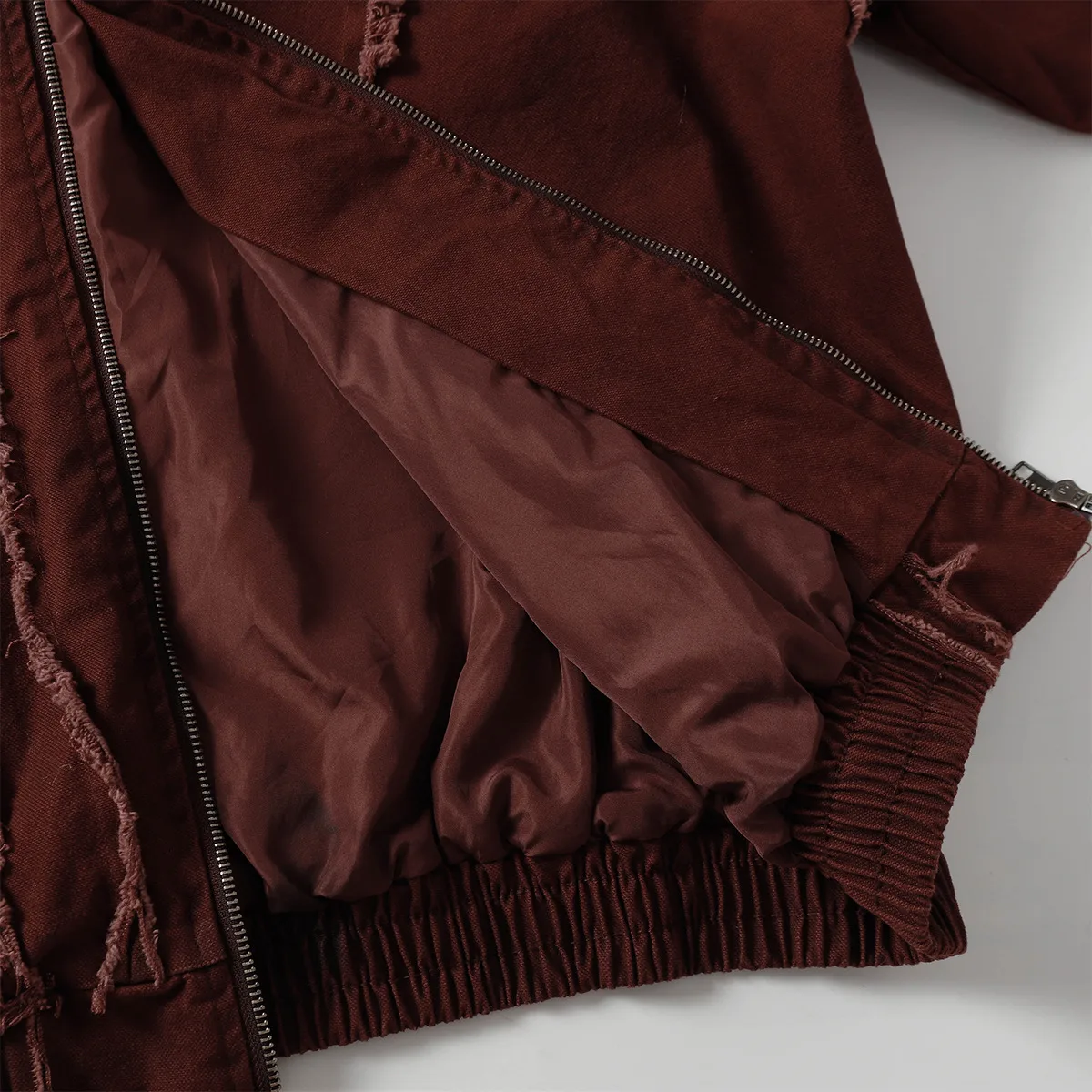 Jiayi Library Men's  Spring New Arrival Waste Earth Style American Style Retro Washed Rough Edge Stitching Hooded Jacket Coat display picture 22
