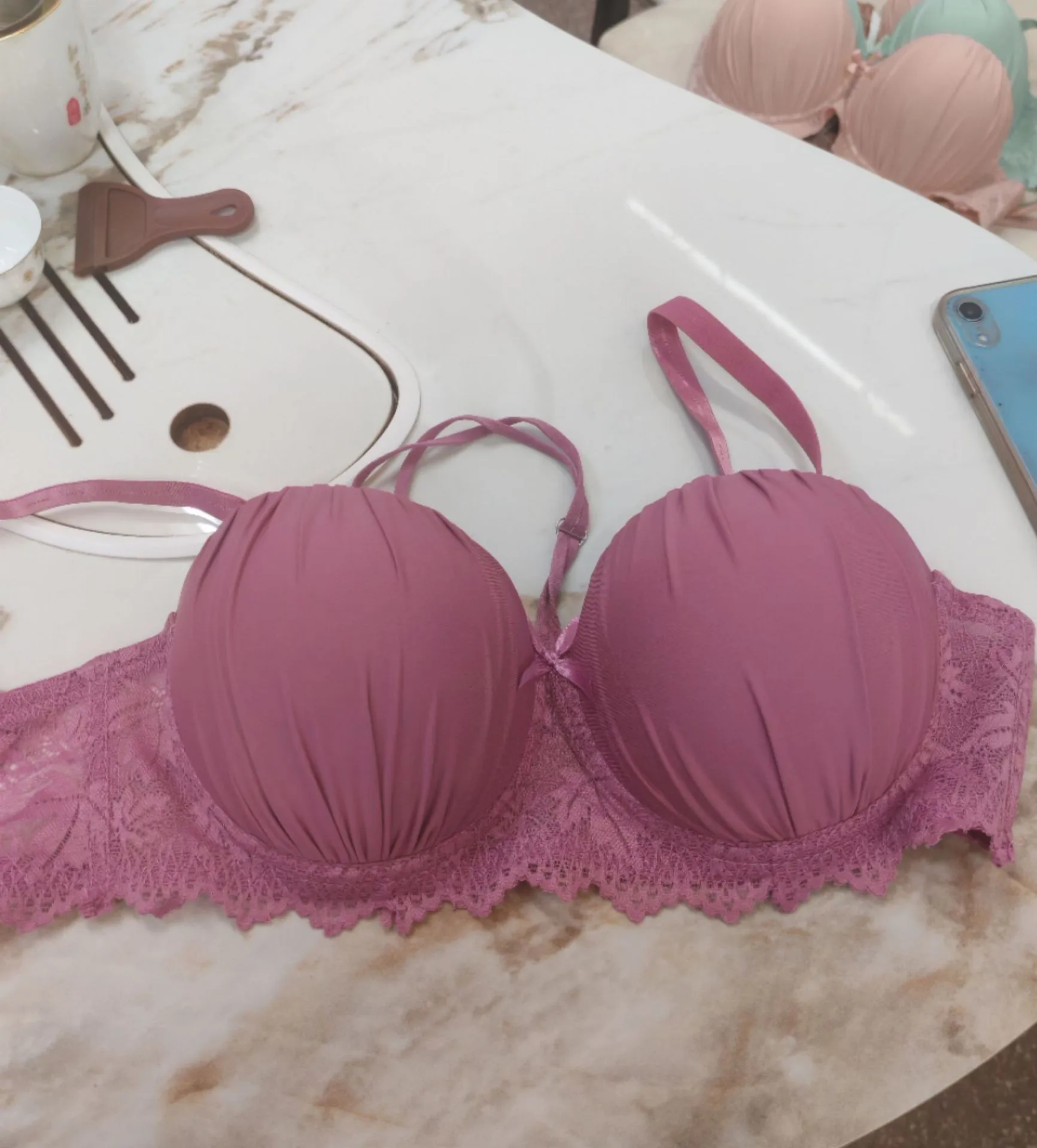 Foreign Single Underwear Women's Distribution On Behalf Of Overseas Sources Of Knitted Steel Ring Bra Foreign Trade Explosions Gathered Bra display picture 28