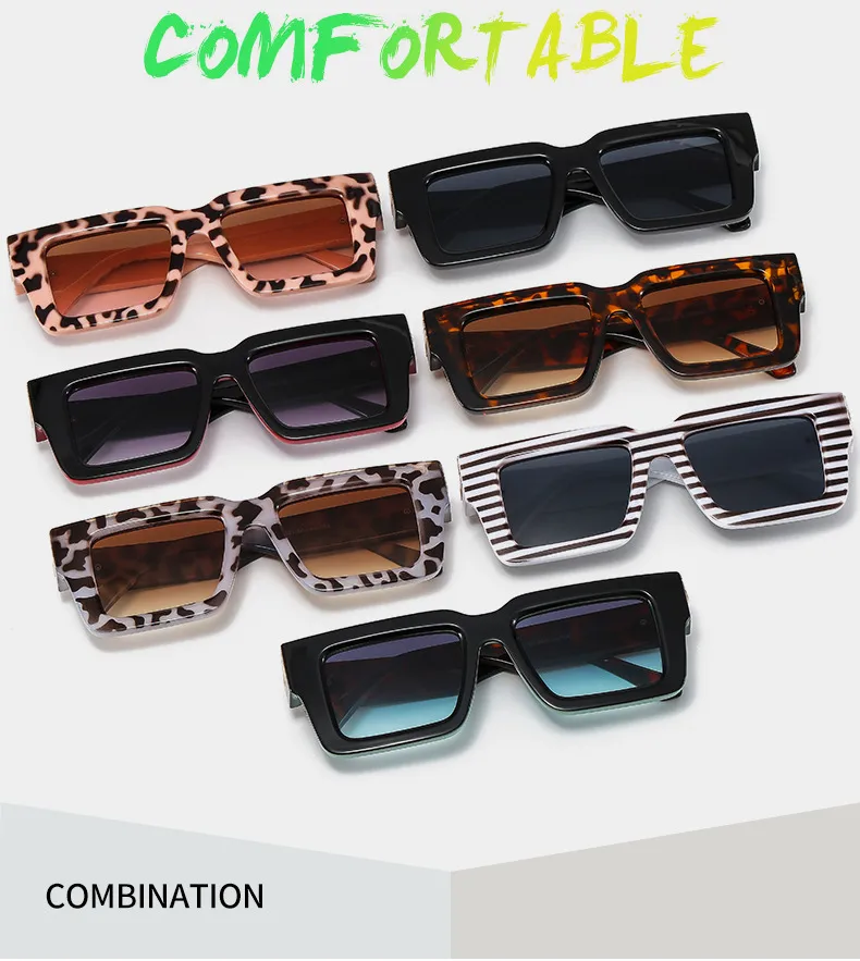 T2 Fashion Men And Women's Catwalk Street Shooting Wide Side Sunglasses Retro Box Concave Shape Metal Decorative Sunglasses display picture 3