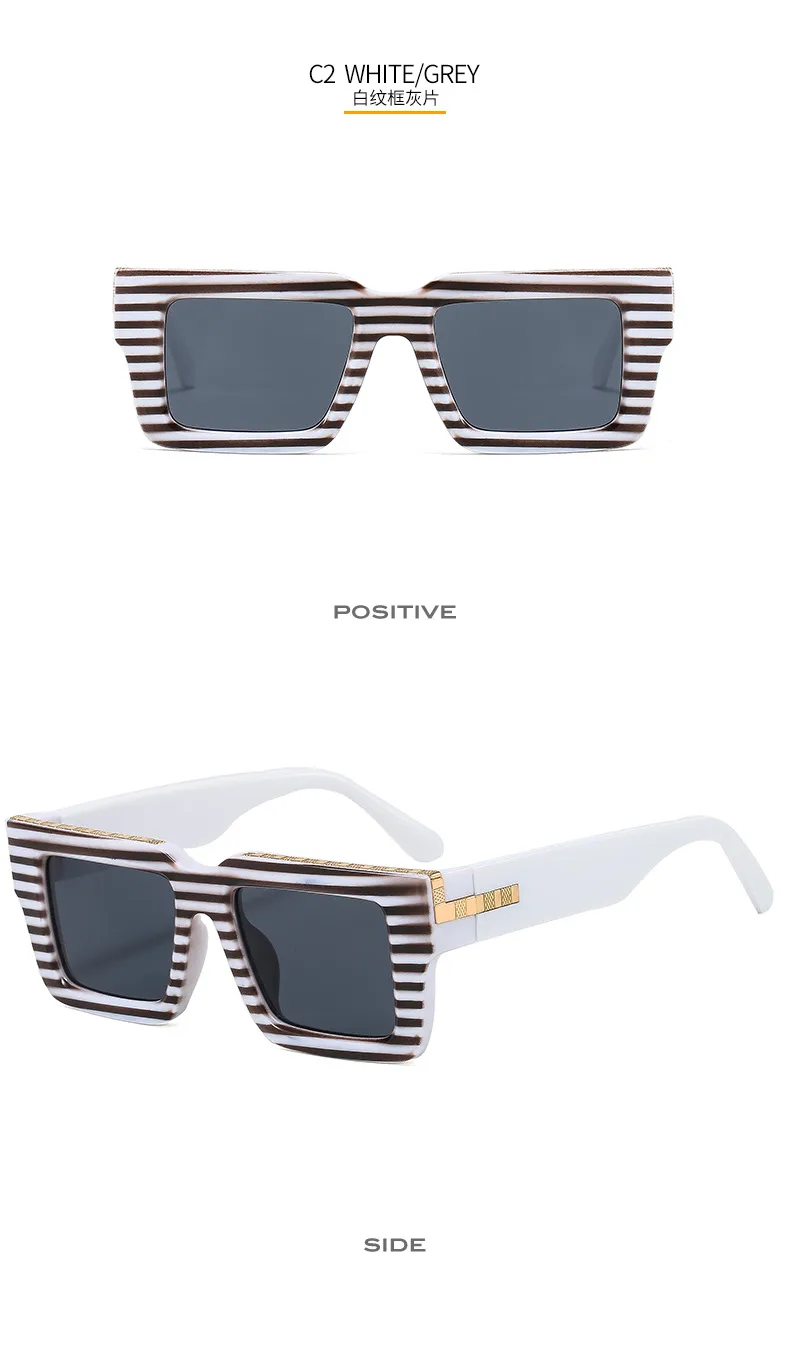 T2 Fashion Men And Women's Catwalk Street Shooting Wide Side Sunglasses Retro Box Concave Shape Metal Decorative Sunglasses display picture 8
