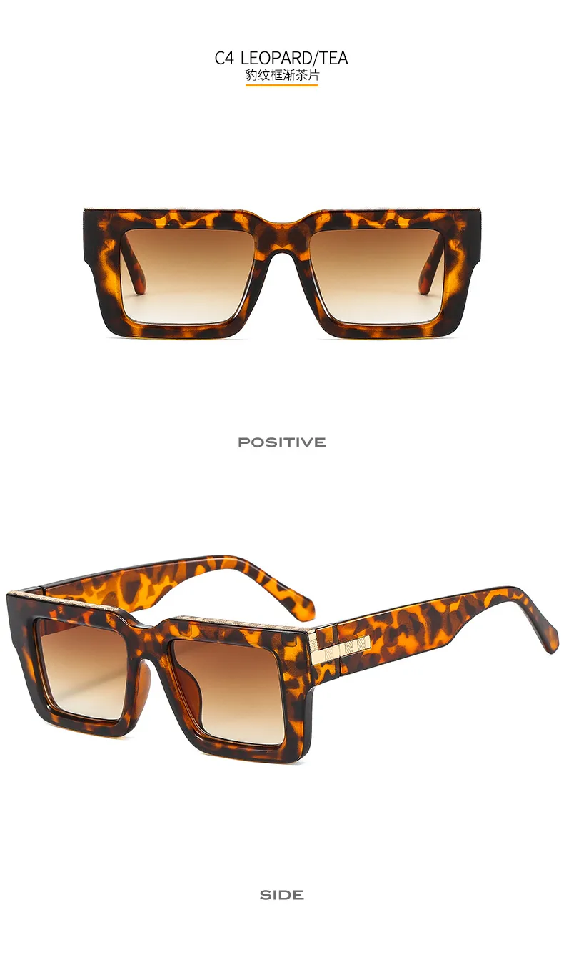 T2 Fashion Men And Women's Catwalk Street Shooting Wide Side Sunglasses Retro Box Concave Shape Metal Decorative Sunglasses display picture 10