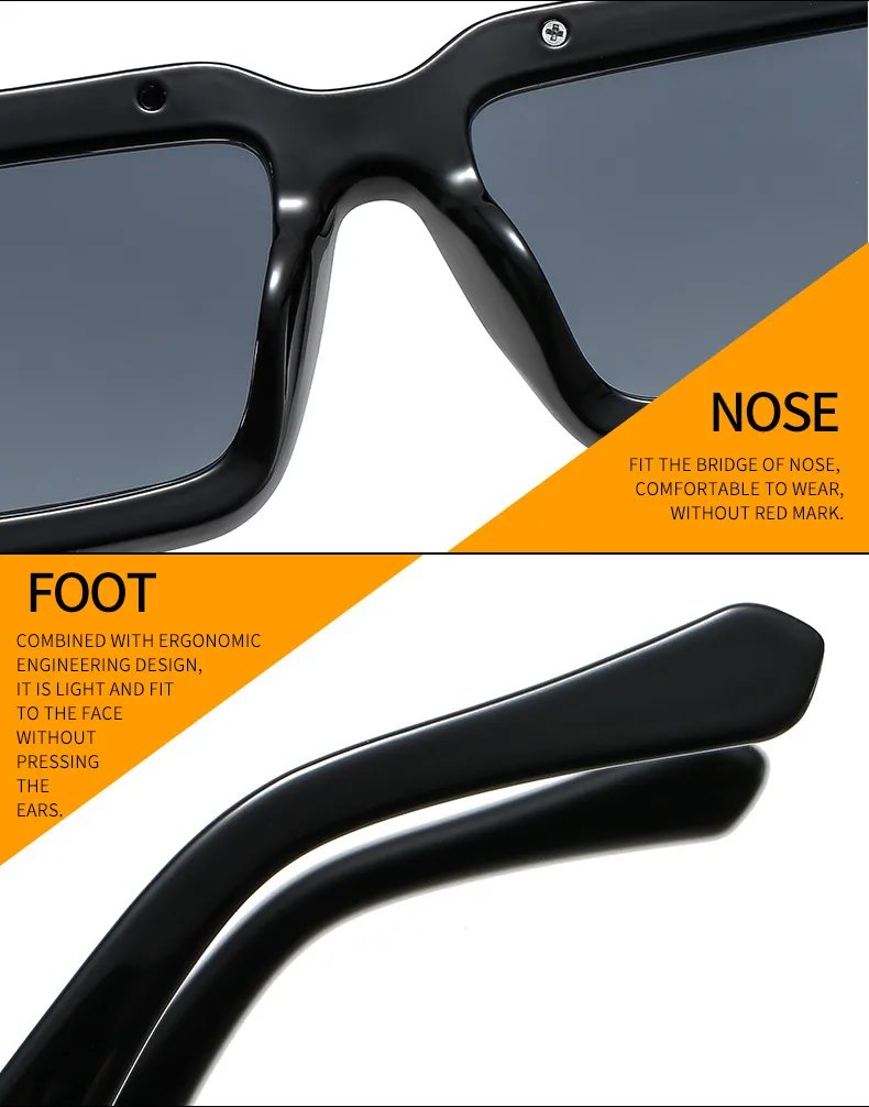 T2 Fashion Men And Women's Catwalk Street Shooting Wide Side Sunglasses Retro Box Concave Shape Metal Decorative Sunglasses display picture 15
