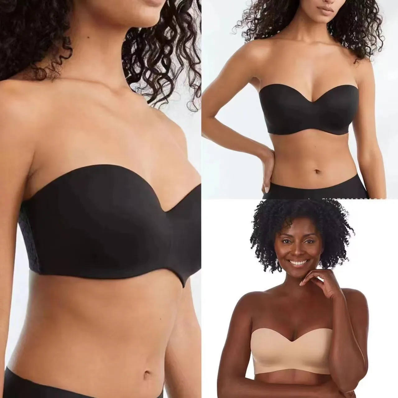 Foreign Trade Wireless Thin Glossy Push Up Strapless Underwear Sexy Plus Size Bra Bra display picture 2