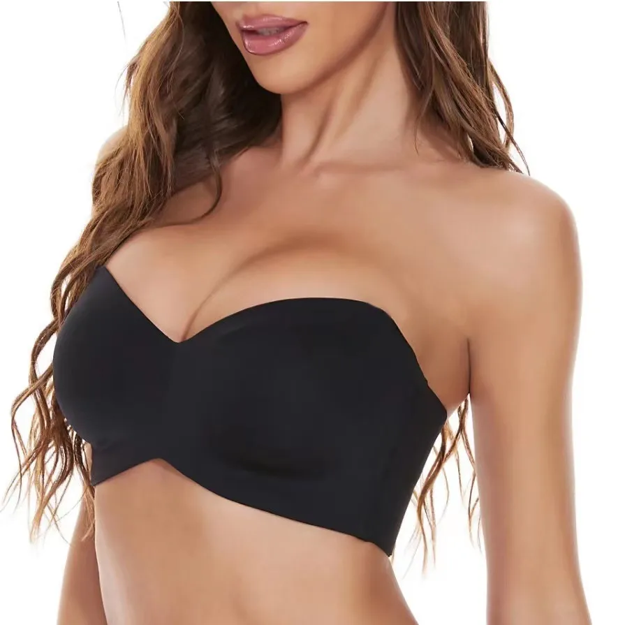 Foreign Trade Wireless Thin Glossy Push Up Strapless Underwear Sexy Plus Size Bra Bra display picture 8
