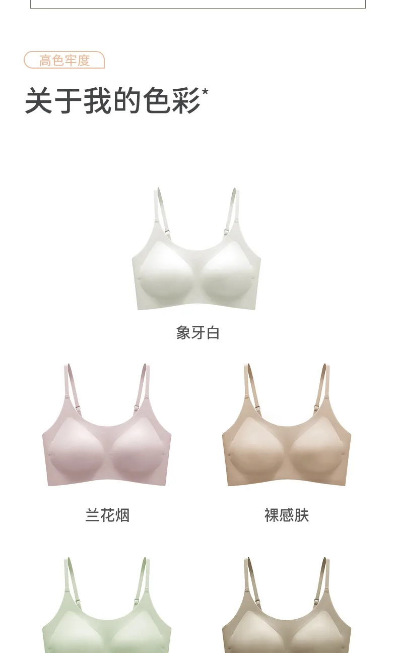 Clouds No Size No Traceless Underwear Women's Small Chest Gathering Bra Beauty Back Bra No Steel Ring Sleeping Vest Sports Bra display picture 3