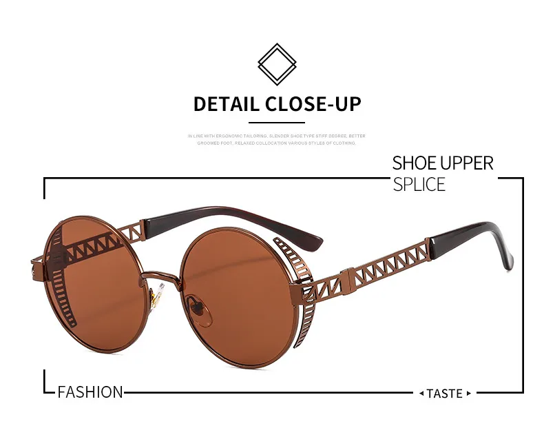 T22027 Punk Metal Mesh Decorative Modern Sunglasses Personality Trend Internet Celebrity Ins Retro Men's And Women's Sunglasses display picture 2