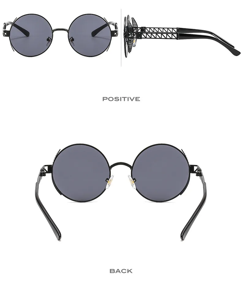T22027 Punk Metal Mesh Decorative Modern Sunglasses Personality Trend Internet Celebrity Ins Retro Men's And Women's Sunglasses display picture 7