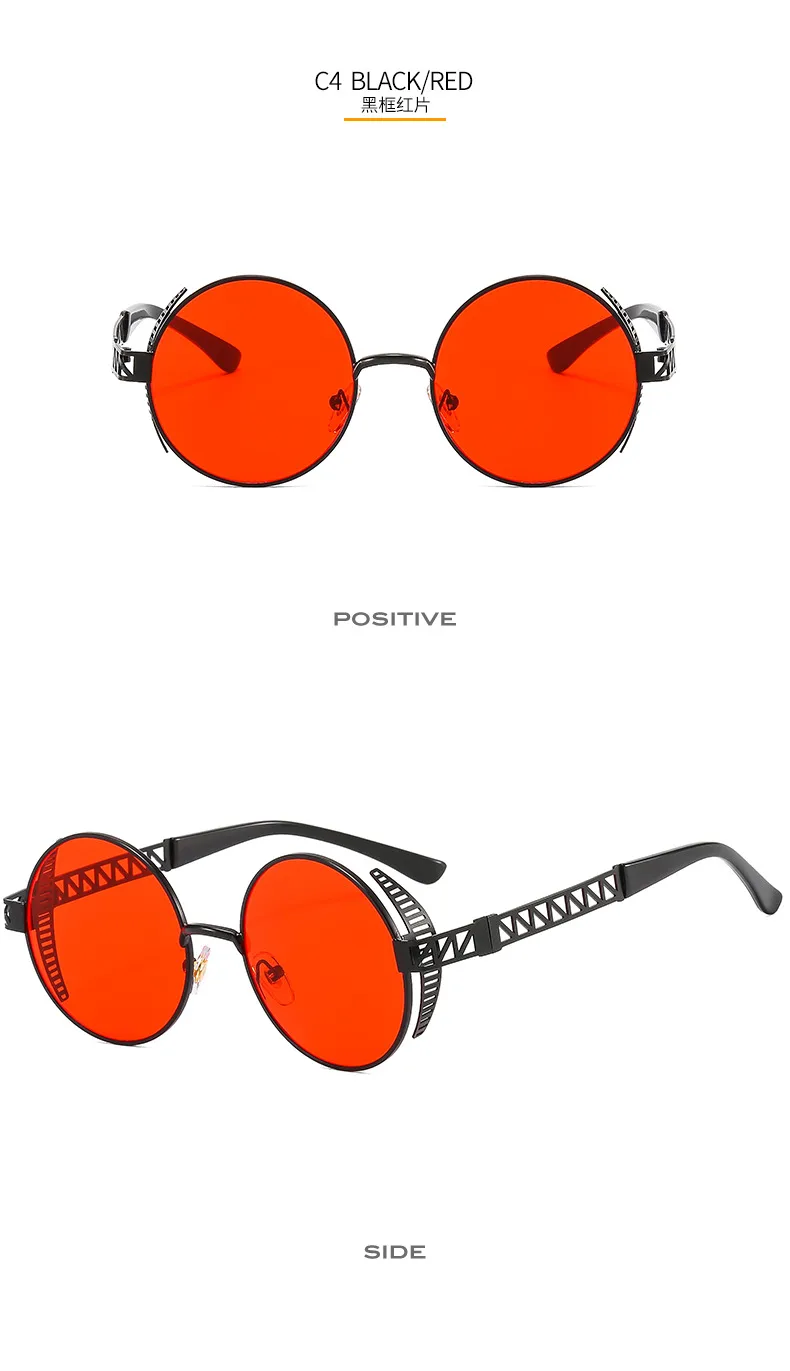 T22027 Punk Metal Mesh Decorative Modern Sunglasses Personality Trend Internet Celebrity Ins Retro Men's And Women's Sunglasses display picture 10