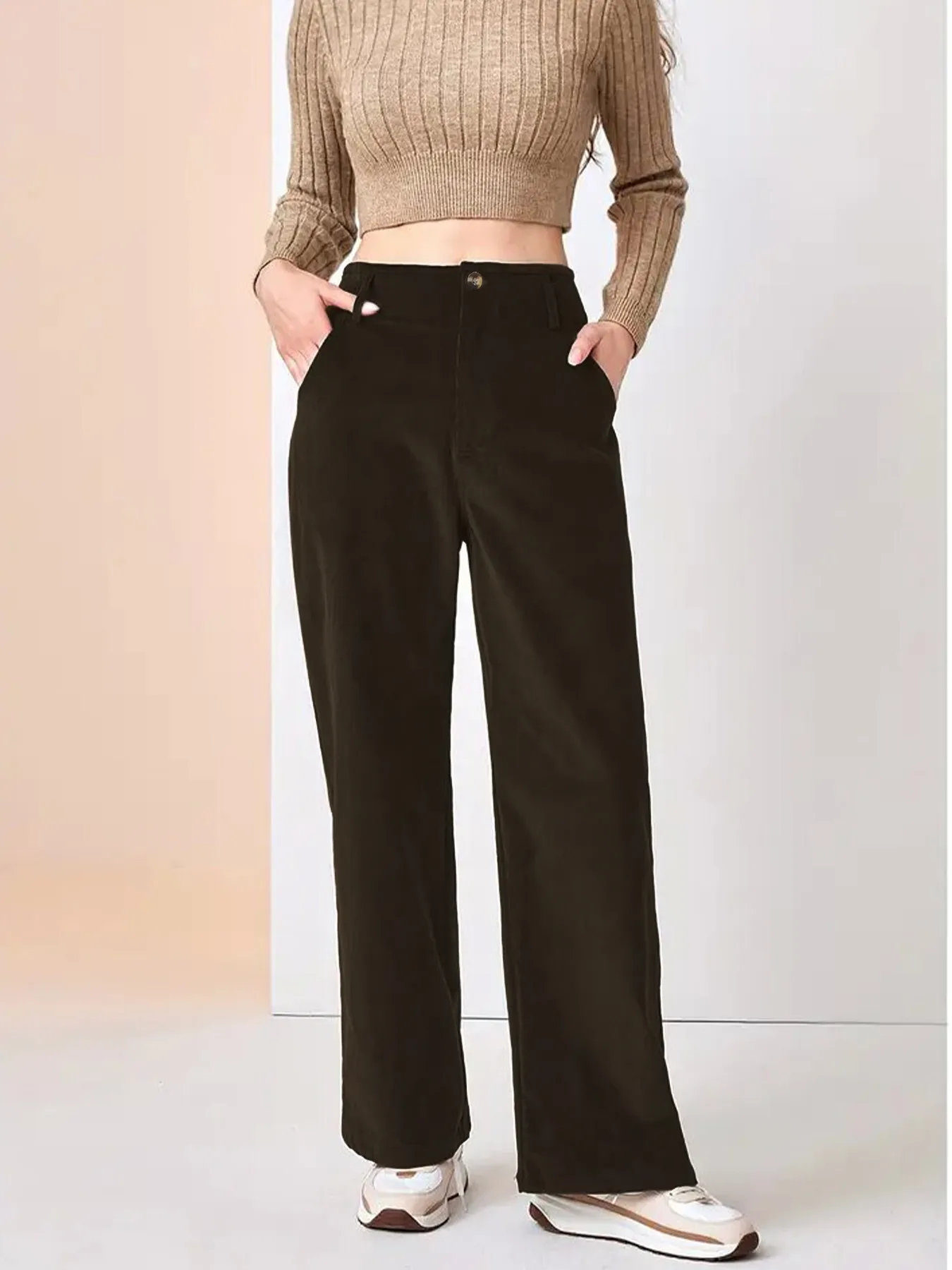 Autumn And Winter New High Waist Slimming Casual Straight Pants Women's Pants display picture 14