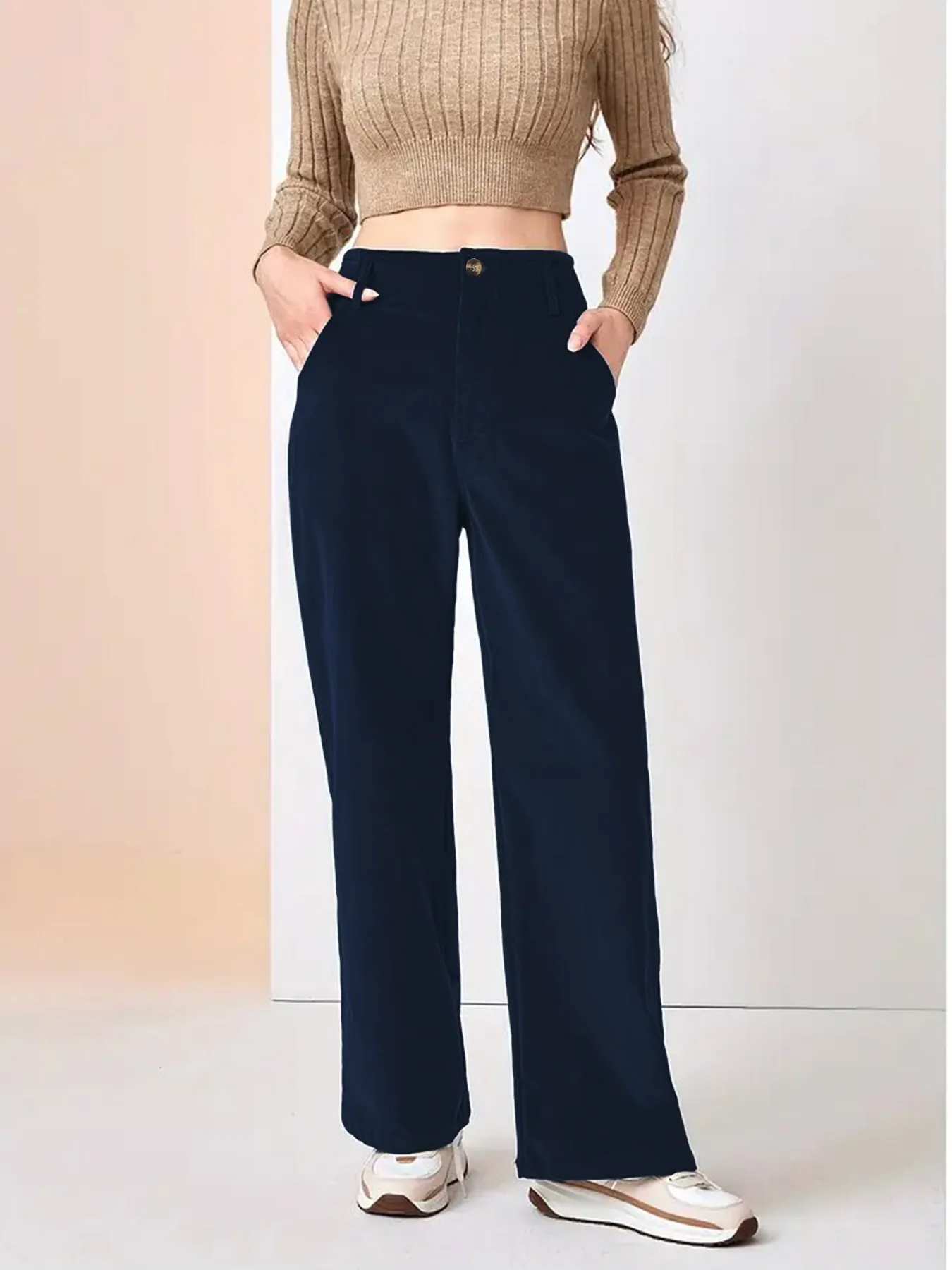 Autumn And Winter New High Waist Slimming Casual Straight Pants Women's Pants display picture 15