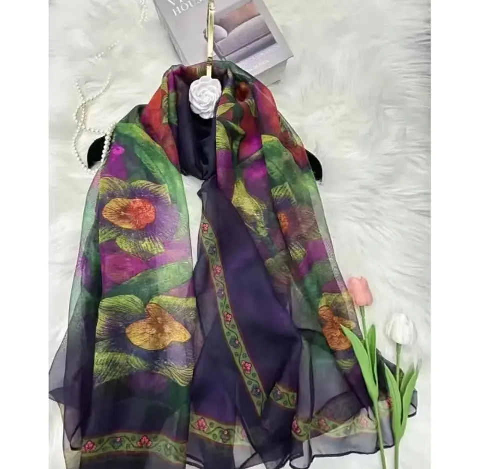 Superior Scarf Women's Summer Thin Sunscreen Scarf Large Shawl Long Scarf All-match Elegant Printing display picture 6
