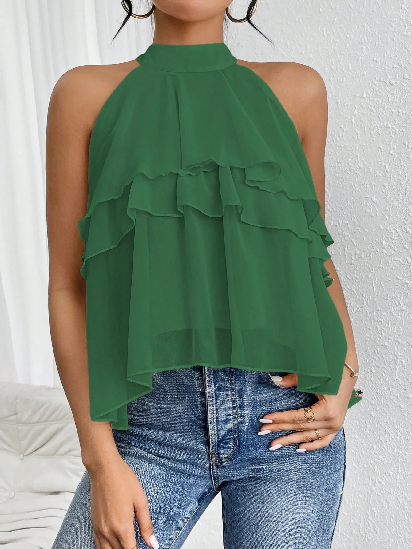 Fashion Casual Summer New French Shoulder Neck Ear Small Shirt Short Top display picture 17
