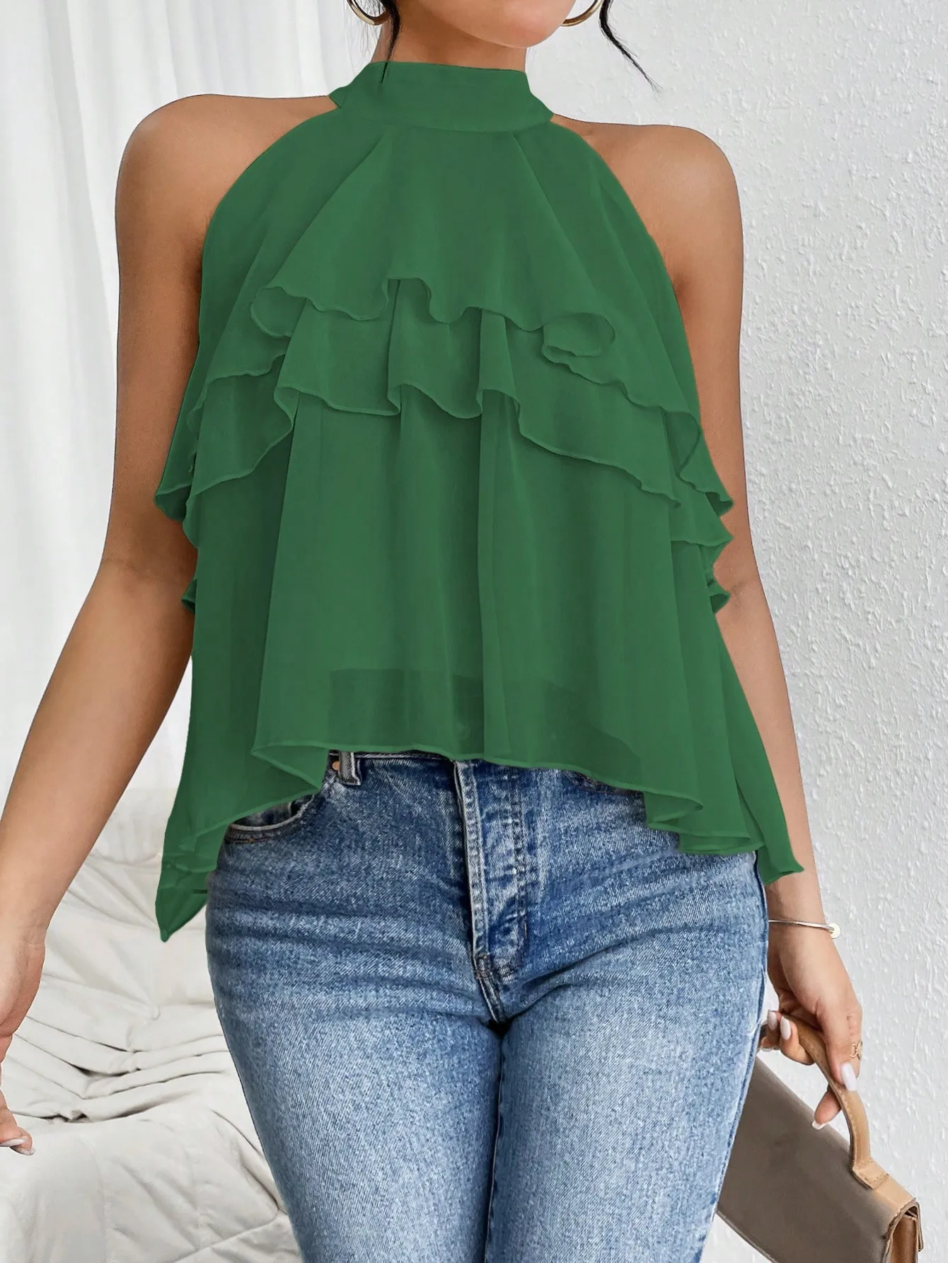 Fashion Casual Summer New French Shoulder Neck Ear Small Shirt Short Top display picture 18