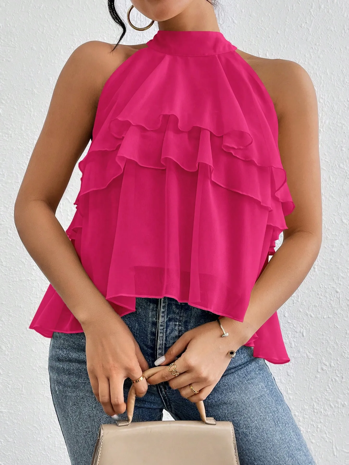 Fashion Casual Summer New French Shoulder Neck Ear Small Shirt Short Top display picture 23