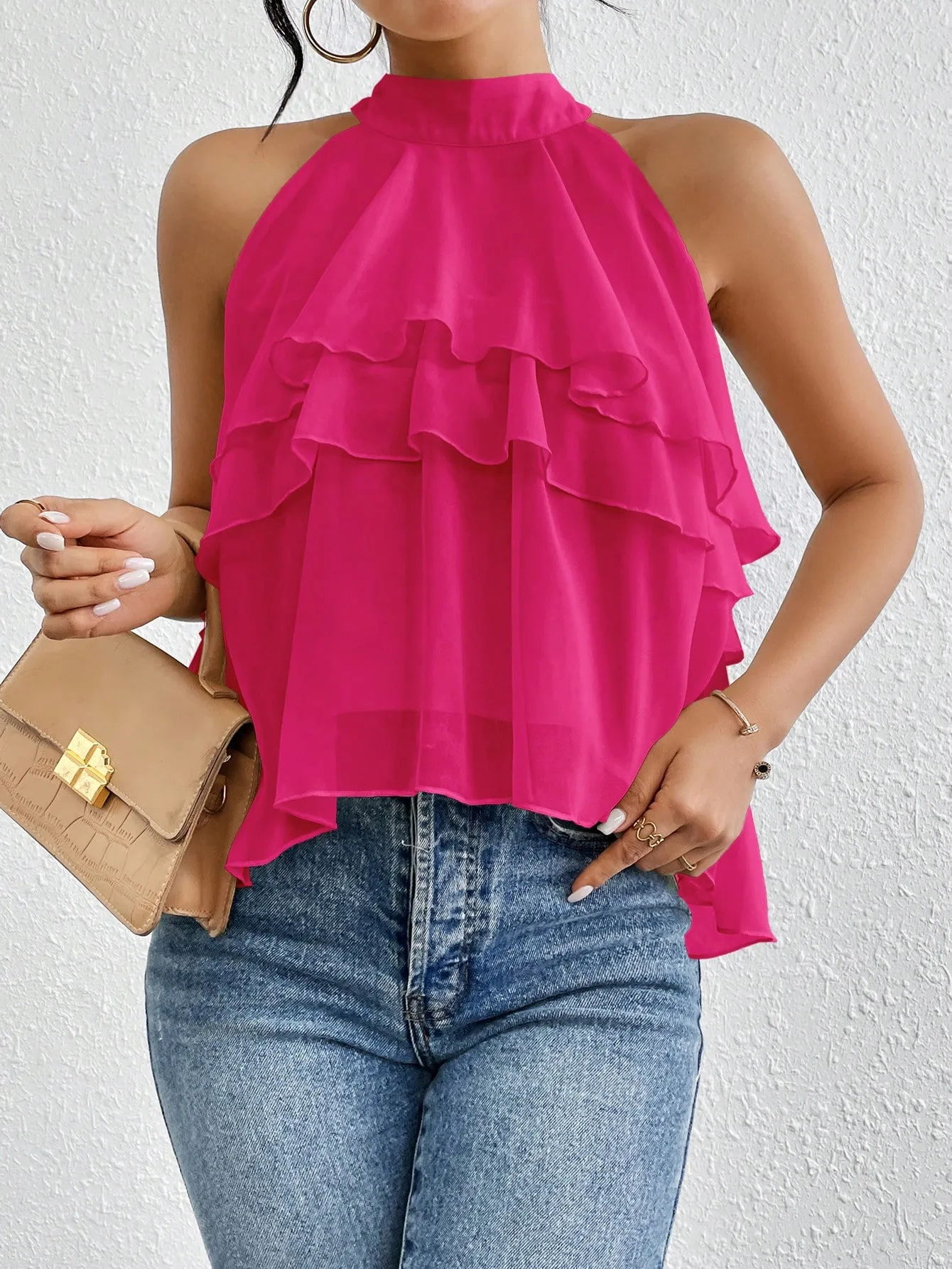 Fashion Casual Summer New French Shoulder Neck Ear Small Shirt Short Top display picture 24