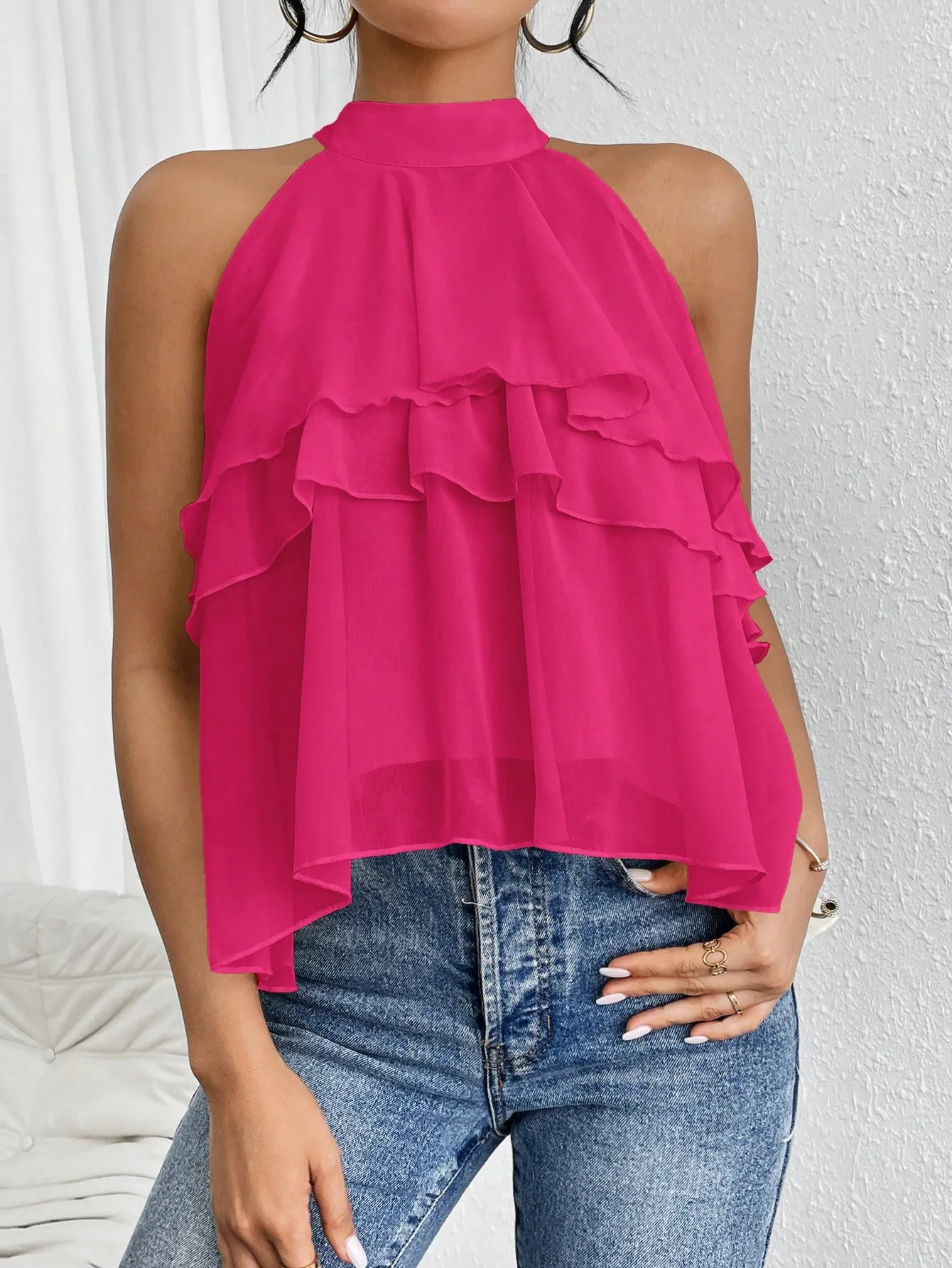 Fashion Casual Summer New French Shoulder Neck Ear Small Shirt Short Top display picture 25