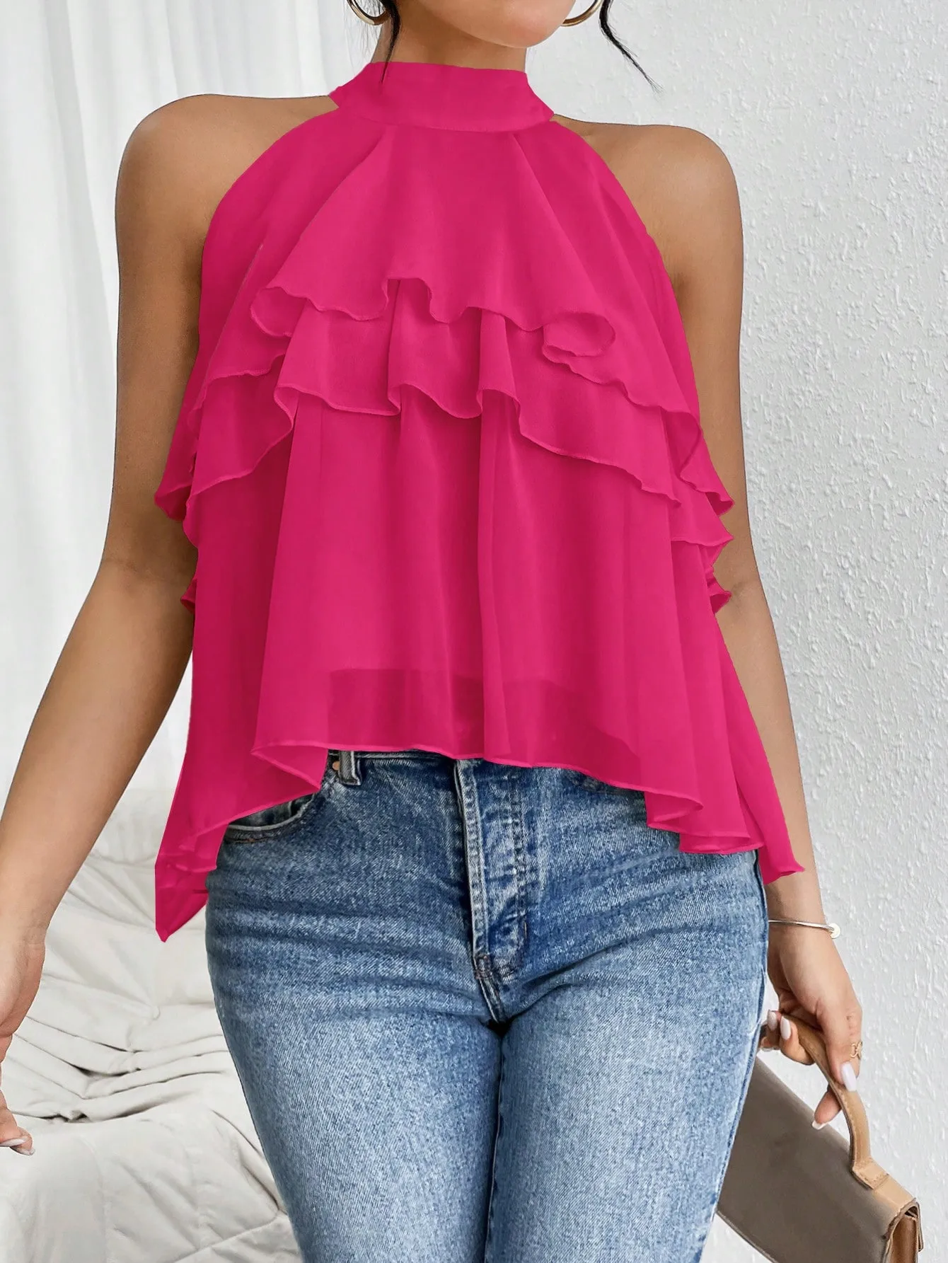 Fashion Casual Summer New French Shoulder Neck Ear Small Shirt Short Top display picture 26