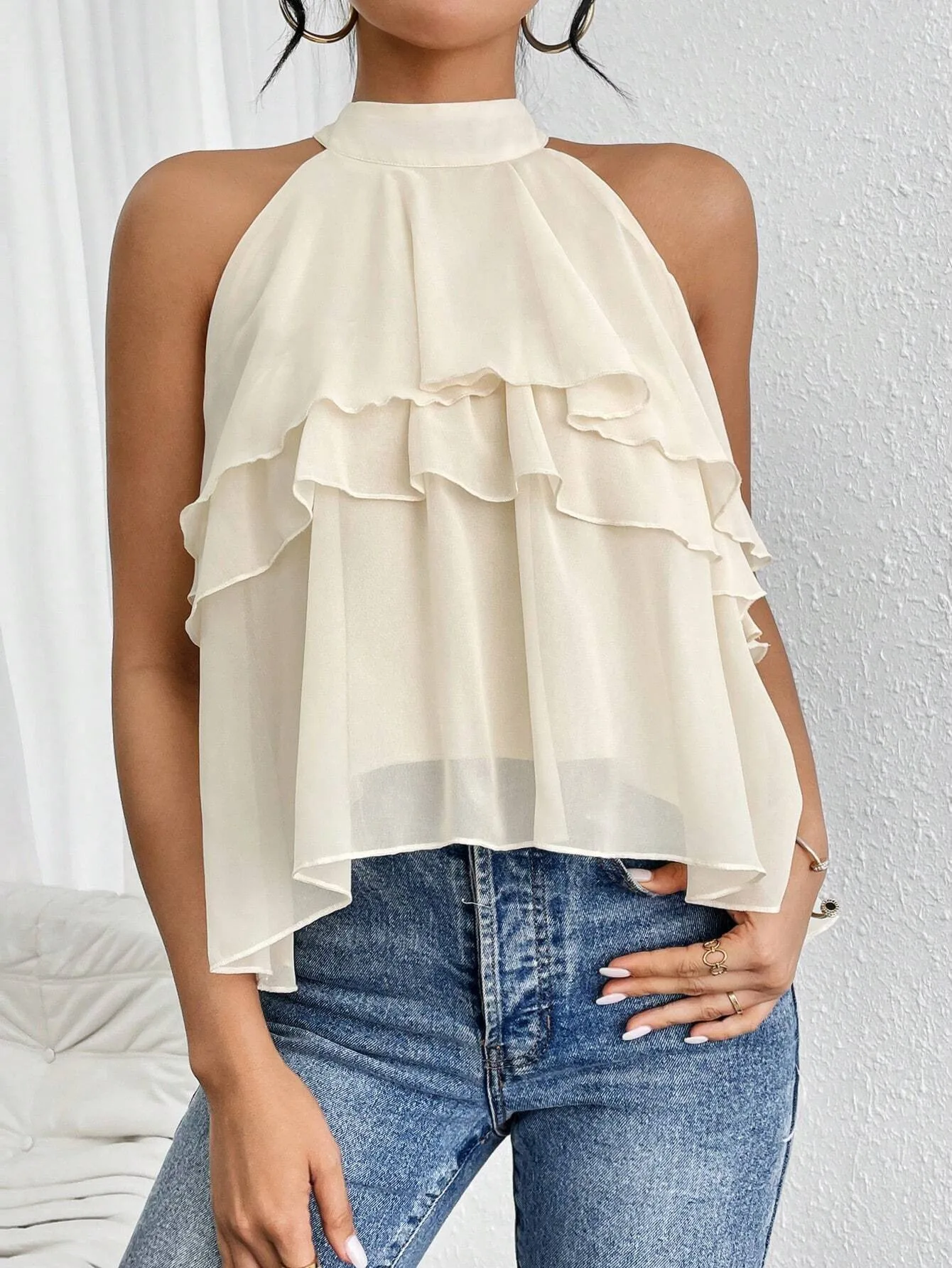 Fashion Casual Summer New French Shoulder Neck Ear Small Shirt Short Top display picture 30