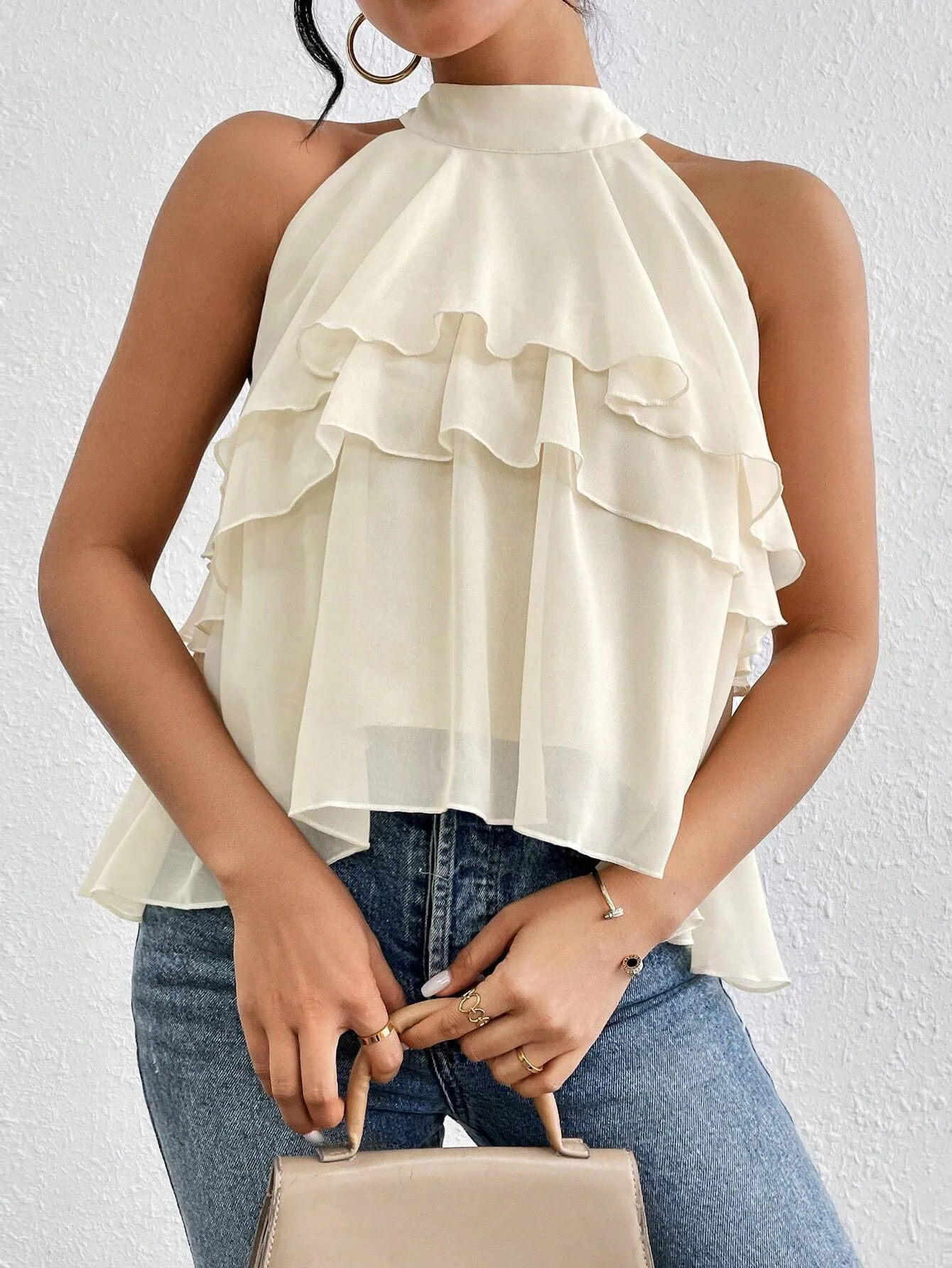 Fashion Casual Summer New French Shoulder Neck Ear Small Shirt Short Top display picture 31
