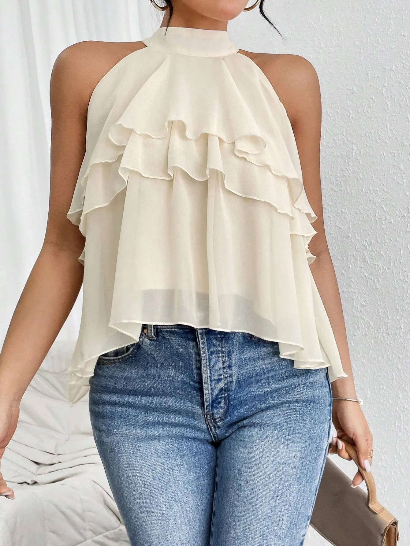 Fashion Casual Summer New French Shoulder Neck Ear Small Shirt Short Top display picture 32