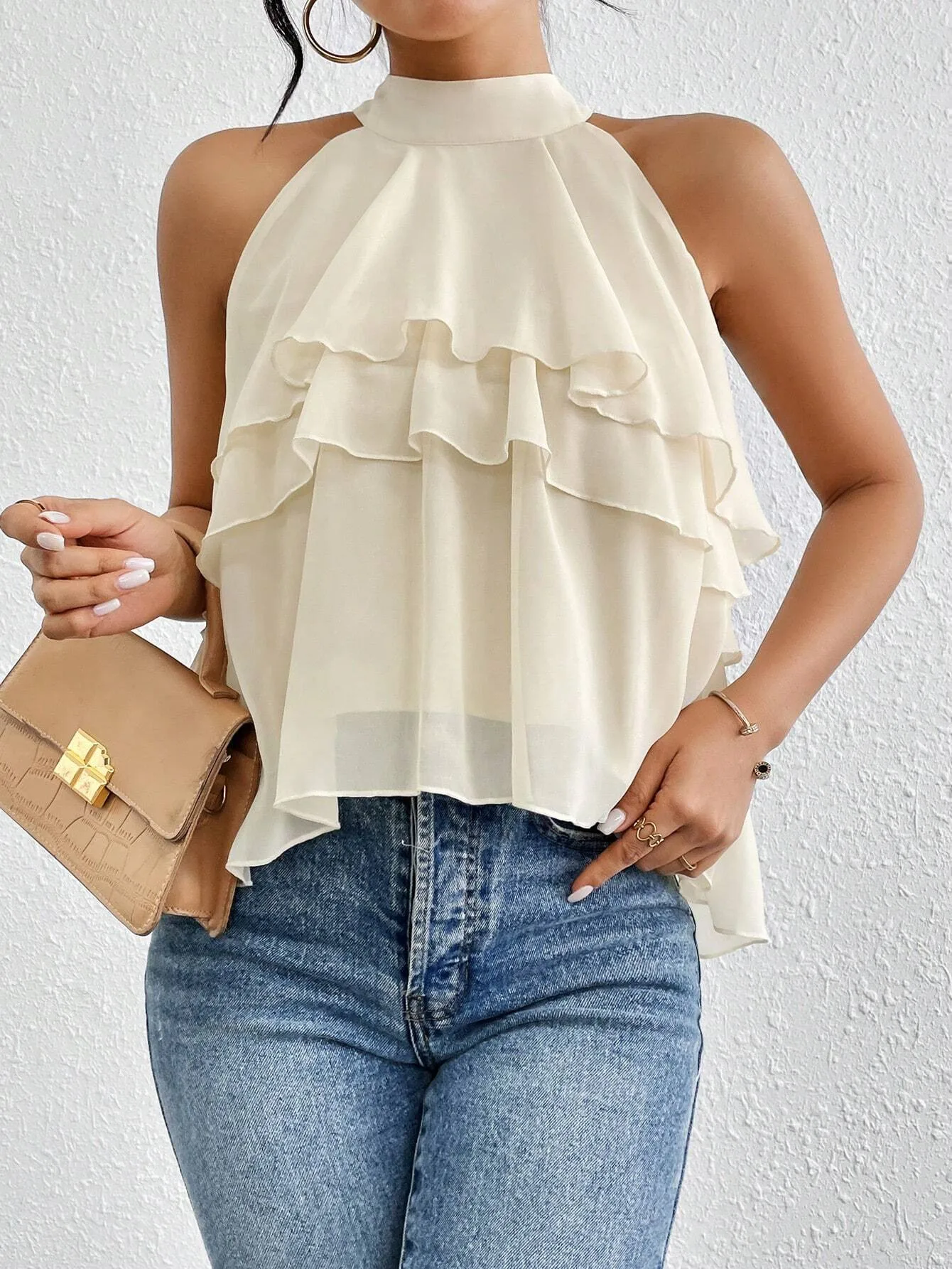 Fashion Casual Summer New French Shoulder Neck Ear Small Shirt Short Top display picture 33