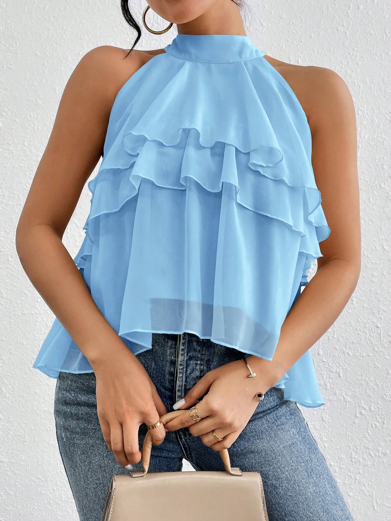 Fashion Casual Summer New French Shoulder Neck Ear Small Shirt Short Top display picture 37