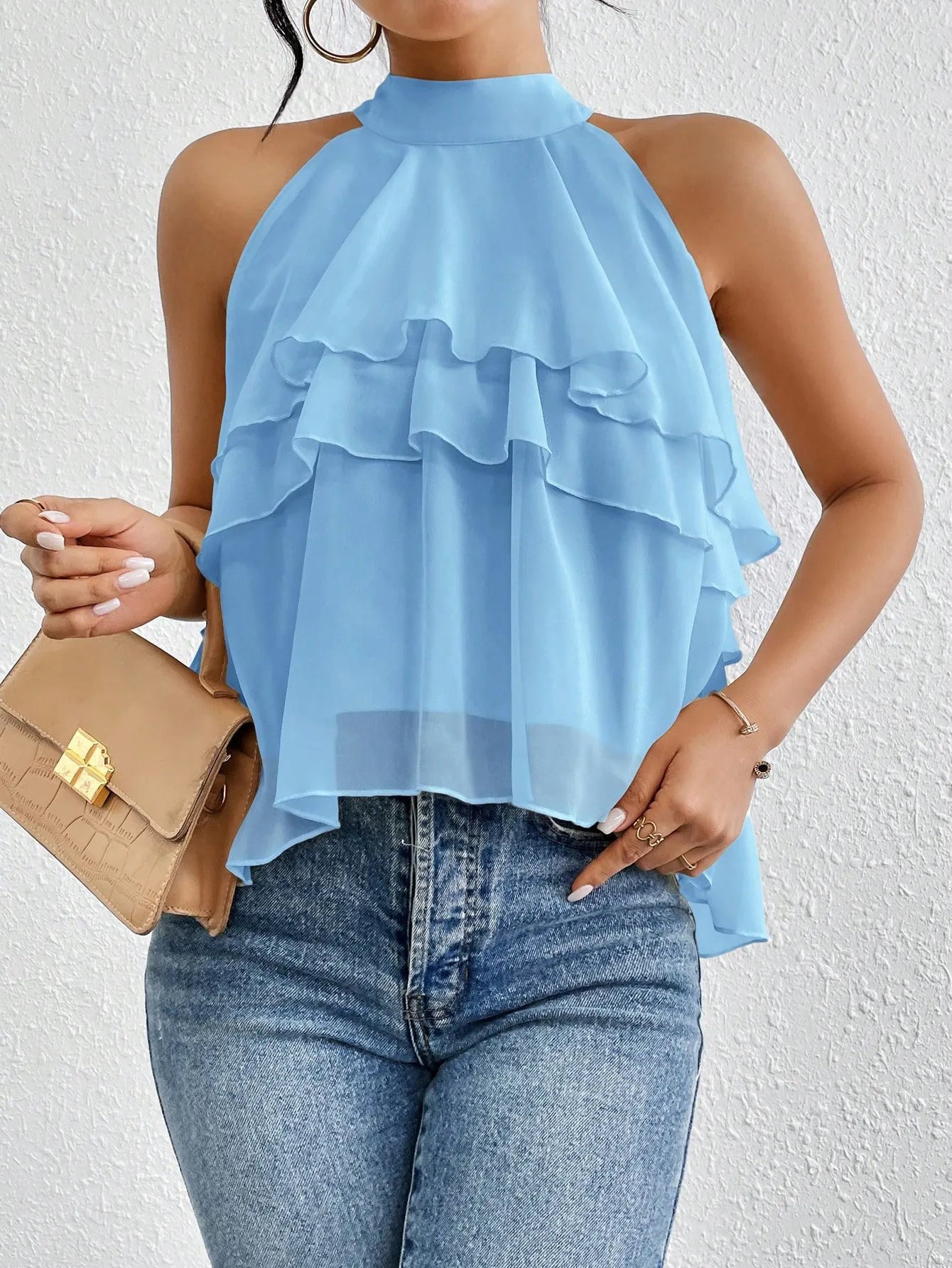 Fashion Casual Summer New French Shoulder Neck Ear Small Shirt Short Top display picture 38