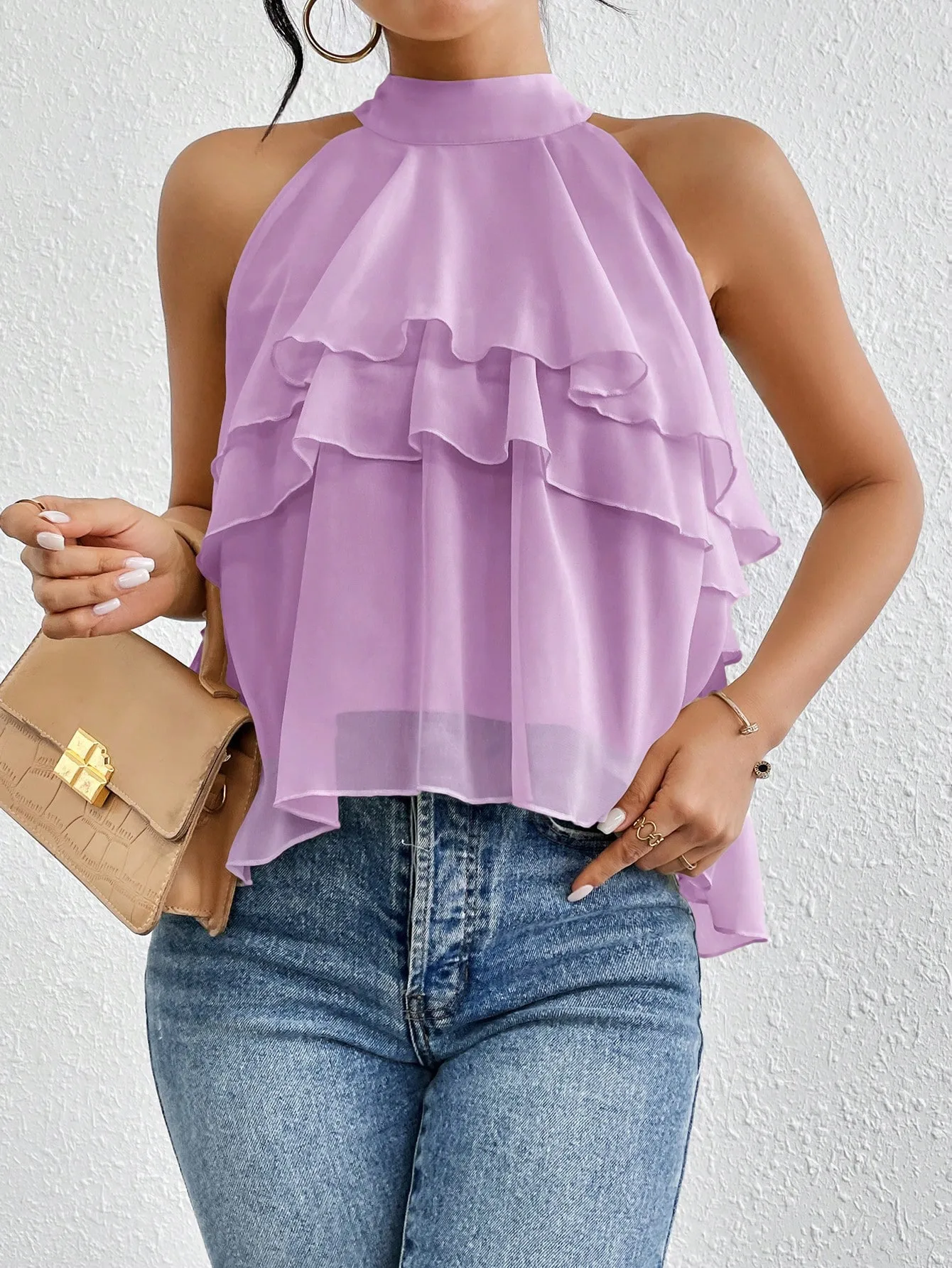 Fashion Casual Summer New French Shoulder Neck Ear Small Shirt Short Top display picture 42