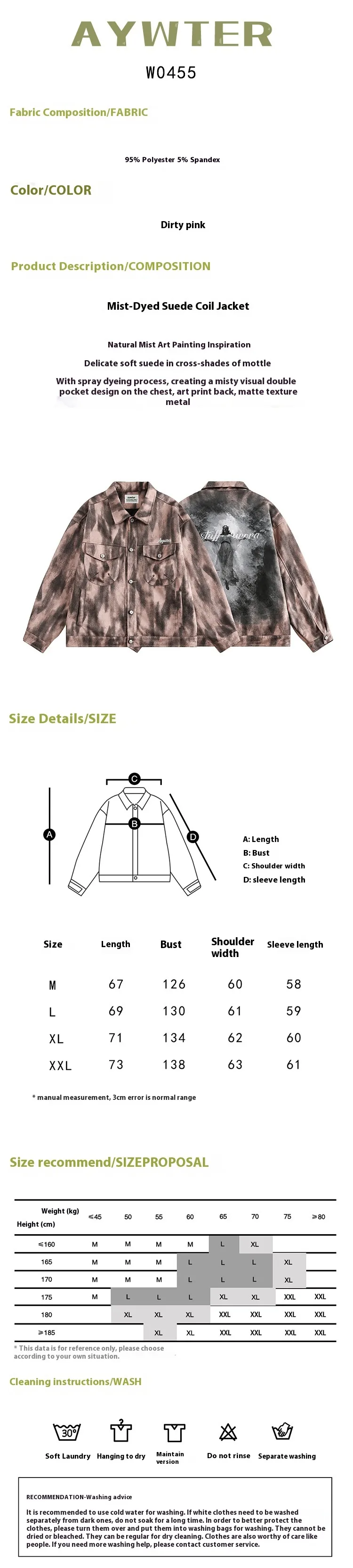 Jiayiku Men's  Spring New American Retro Diablo Graffiti Figure Suede Tooling Jacket Coat display picture 1